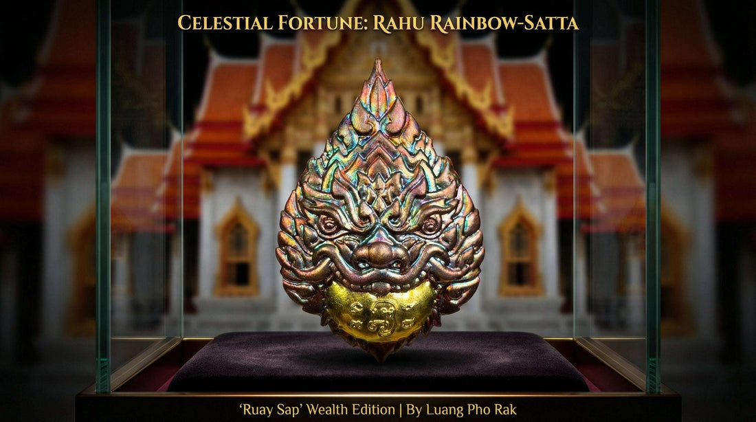 🌑🌈 天賜財富：羅睺彩虹七重財富護身符－神聖日蝕面具版（限量399枚），龍婆拉克大師傾力打造 - Thai Blessing Co By RURUECHA