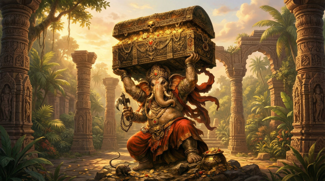 🐘 Lord Ganesha Lifts the Treasure Chest: Opening the Gates of Wealth
