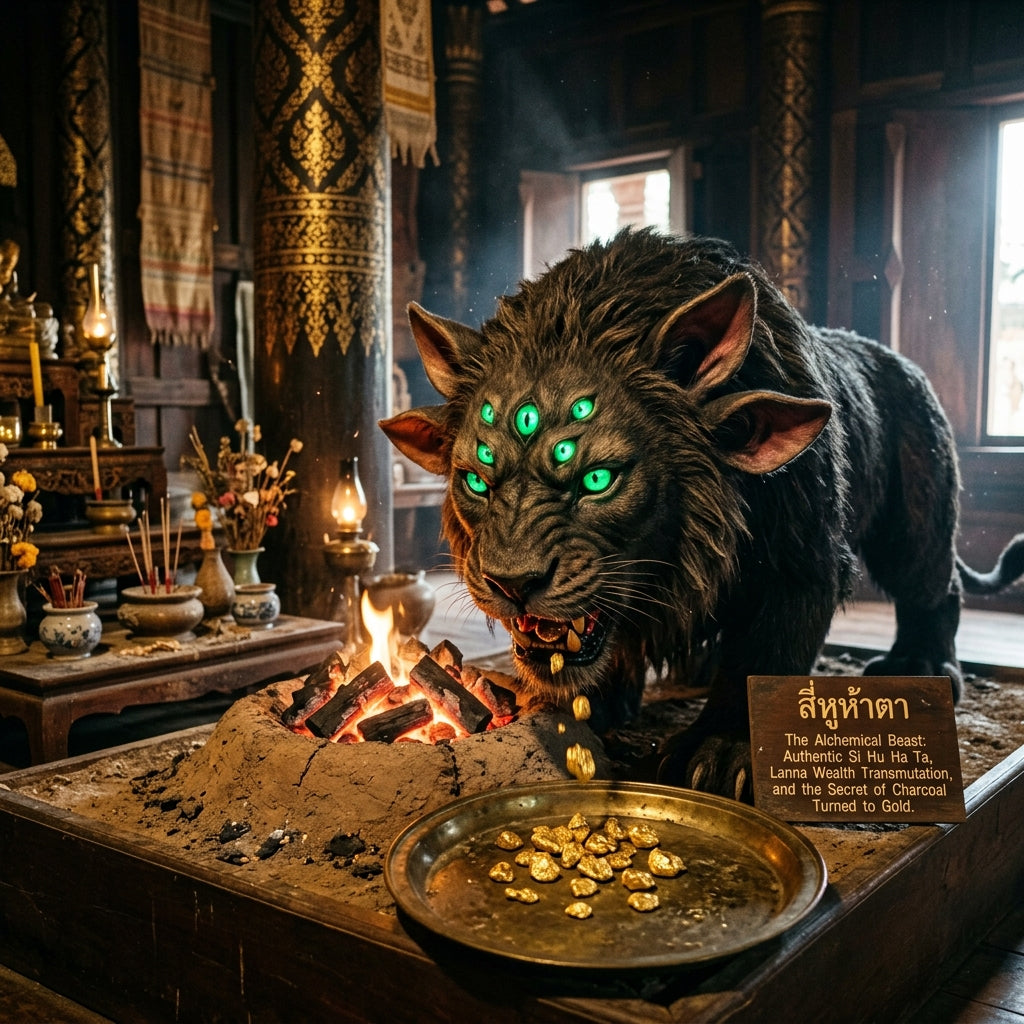 🌌 The Alchemical Beast: Authentic Si Hu Ha Ta, Lanna Wealth Transmutation, and the Secret of Charcoal Turned to Gold 🪙