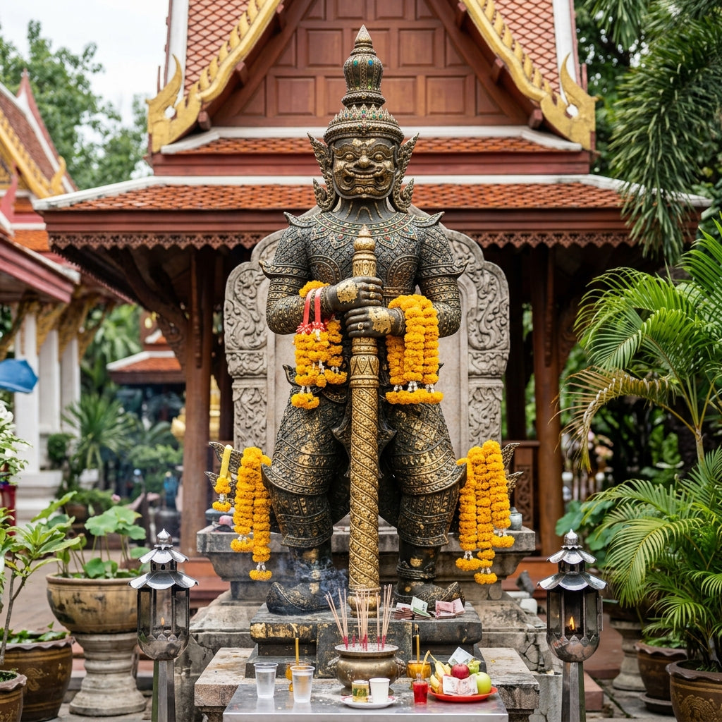 The Cosmic Guardian of Prosperity: Thao Wessuwan, Giant Deity of Unfathomable Wealth and Evil Defense