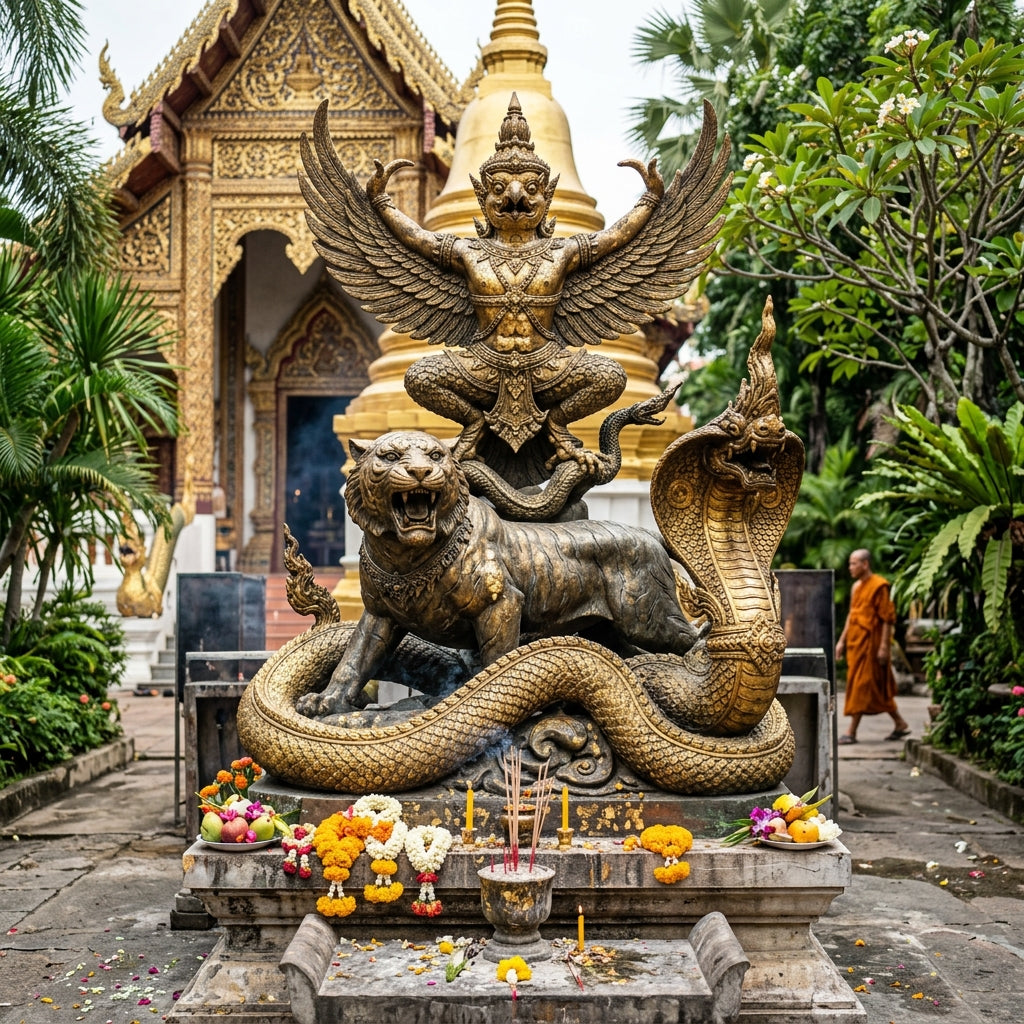 The Sacred Alchemy of Wealth and Ferocious Protection: The Ancient Lineages of Paya Krut, Suea Singh, and Paya Naga