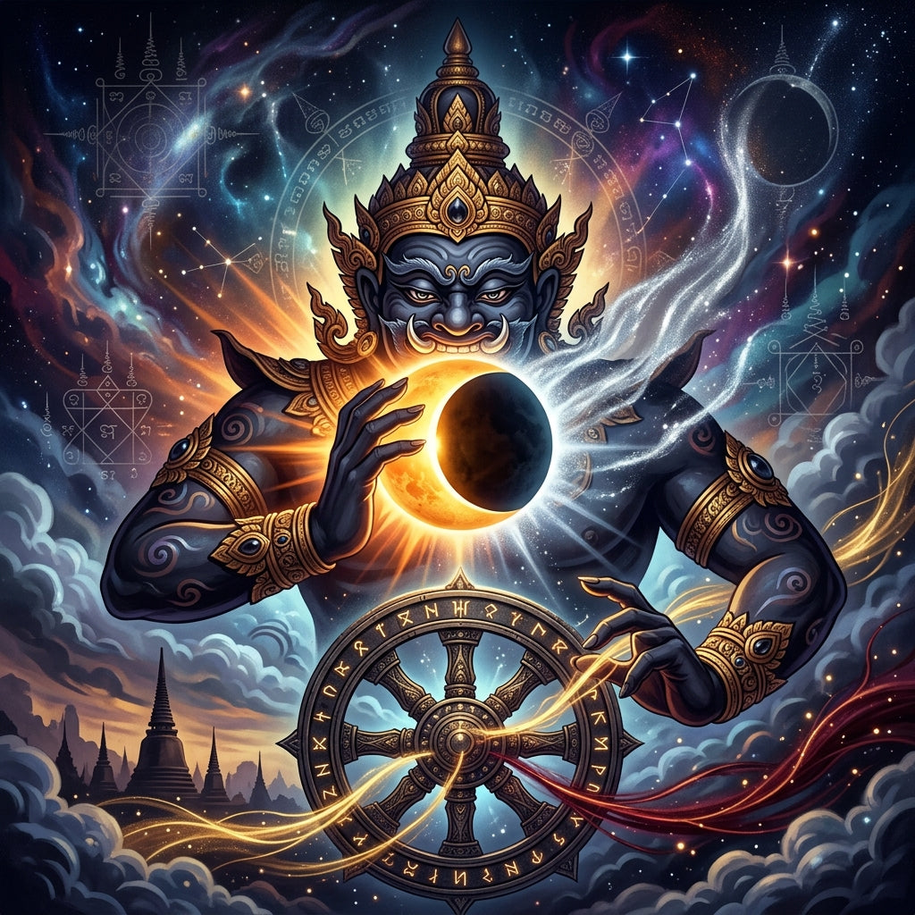 The Sovereign of Destiny Reversal: Phra Rahu, Eclipse Power, and Navigating Karmic Transformations