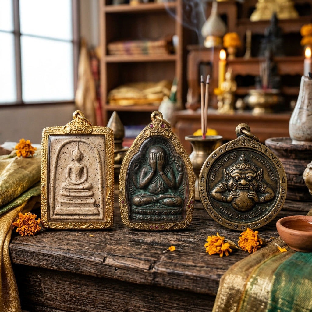 The Supreme Pillars of Universal Auspiciousness and Spiritual Sovereignty: Phra Somdej, Phra Pidta, and Rahu Om Chan
