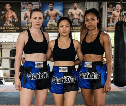 🔥 The Victory Bow: Premium Satin Muay Thai & Kickboxing Shorts – Elegant Bow-Tie Design, Multi-Sport Combat Trunks for MMA, Cage Fighting, and Professional Training (Adults & Kids Blue and black Muay Thai shorts )