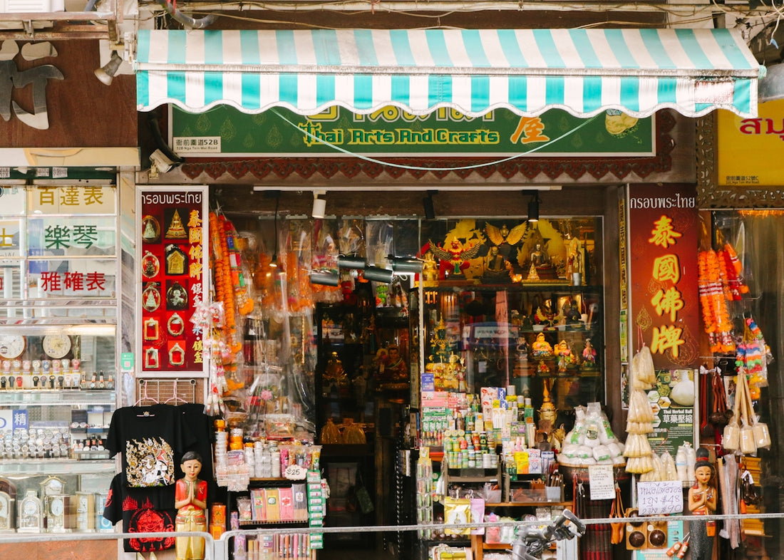 A small shop selling various religious items and trinkets.