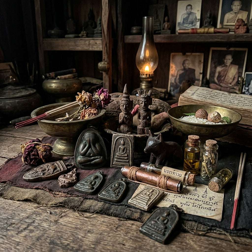 🔮 The Shadow Masters: Authentic Thai Amulets, Lanna Sorcery, and the Esoteric Power of Animist Artifacts 🦊 Thai Blessing Co By RURUECHA