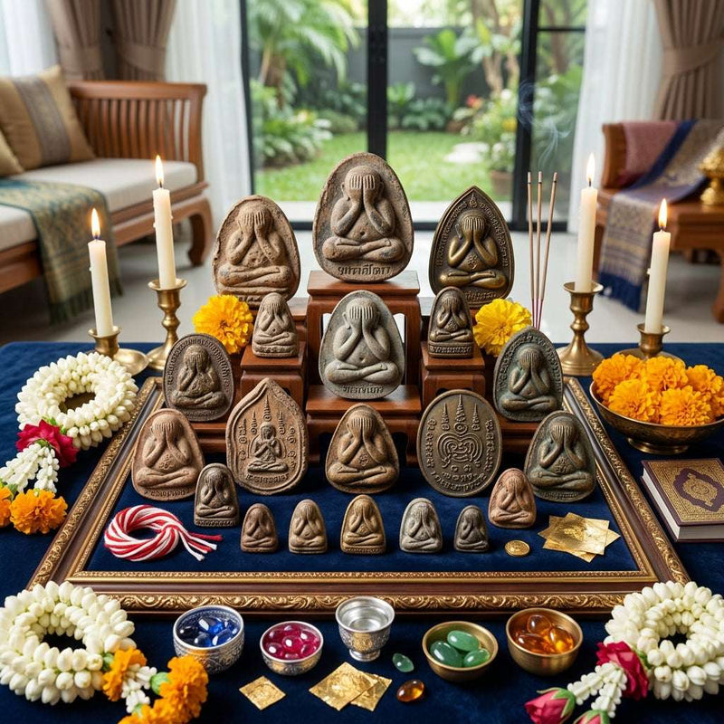 Phra Pidta Closed-Eyes Buddha & Sacred Protective Art Thai Blessing Co By RURUECHA