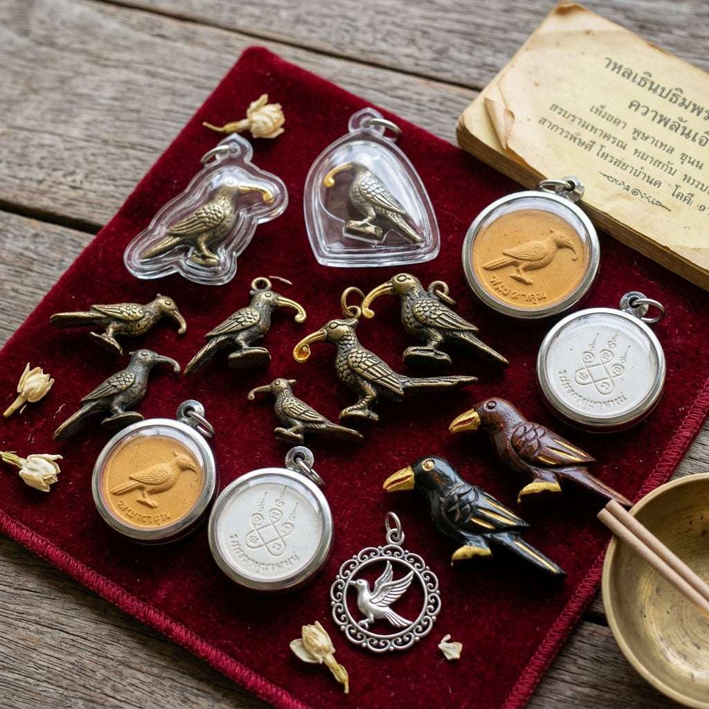 Sarika Lin Thong Golden Tongue Bird Charms Thai Blessing Co By RURUECHA