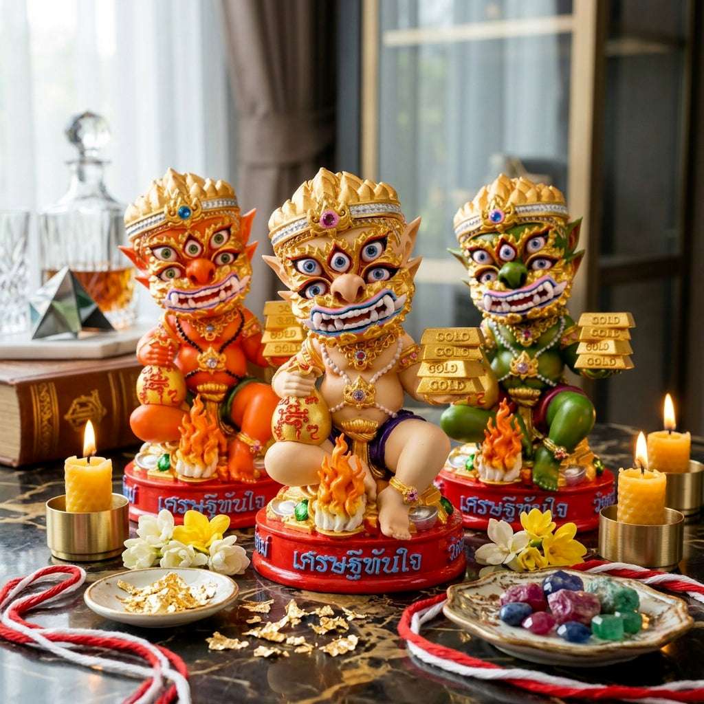 See Hoo Ha Ta Wealth Manifestation Statues Thai Blessing Co By RURUECHA