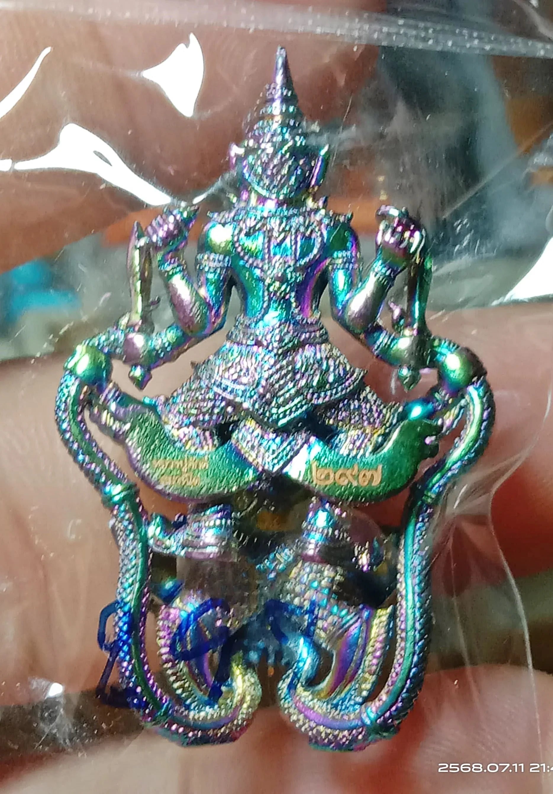 🪙 Narai on Garuda “Titanium Mystic Wings” – First Edition Chanuan Amulet with Beetle‑Wing Effect, Luang Pu Sak, Samahito