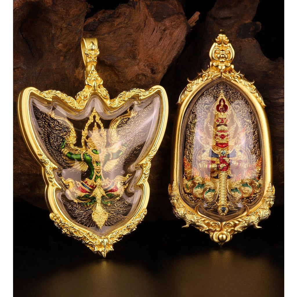 Garuda Phaya Krut Vayu Setth Sacred Amulet – Thai Divine Coin for Wealth, Protection & Power