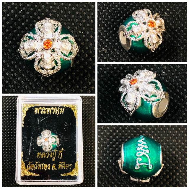 Phra Kru Pilat Thammavimon Blessing Amulet Bracelets ร้านค้าของฉัน Blue enamel Pink enamel Yellow enamel Pink enamel-Yellow enamel-Blue enamel-Green enamel-Orange enamel-Red enamel-Purple enamel-