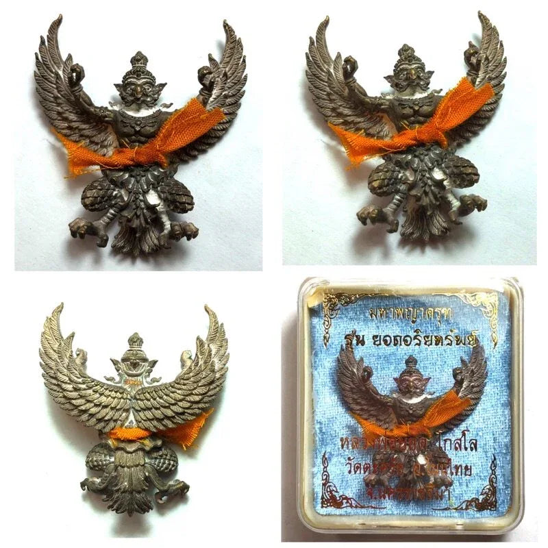 🦅 "Supreme Noble Wealth" Phaya Krut (Bronze with Monk Robe) by LP Yod (Wat Takro) – Ultimate Authority & Prosperity