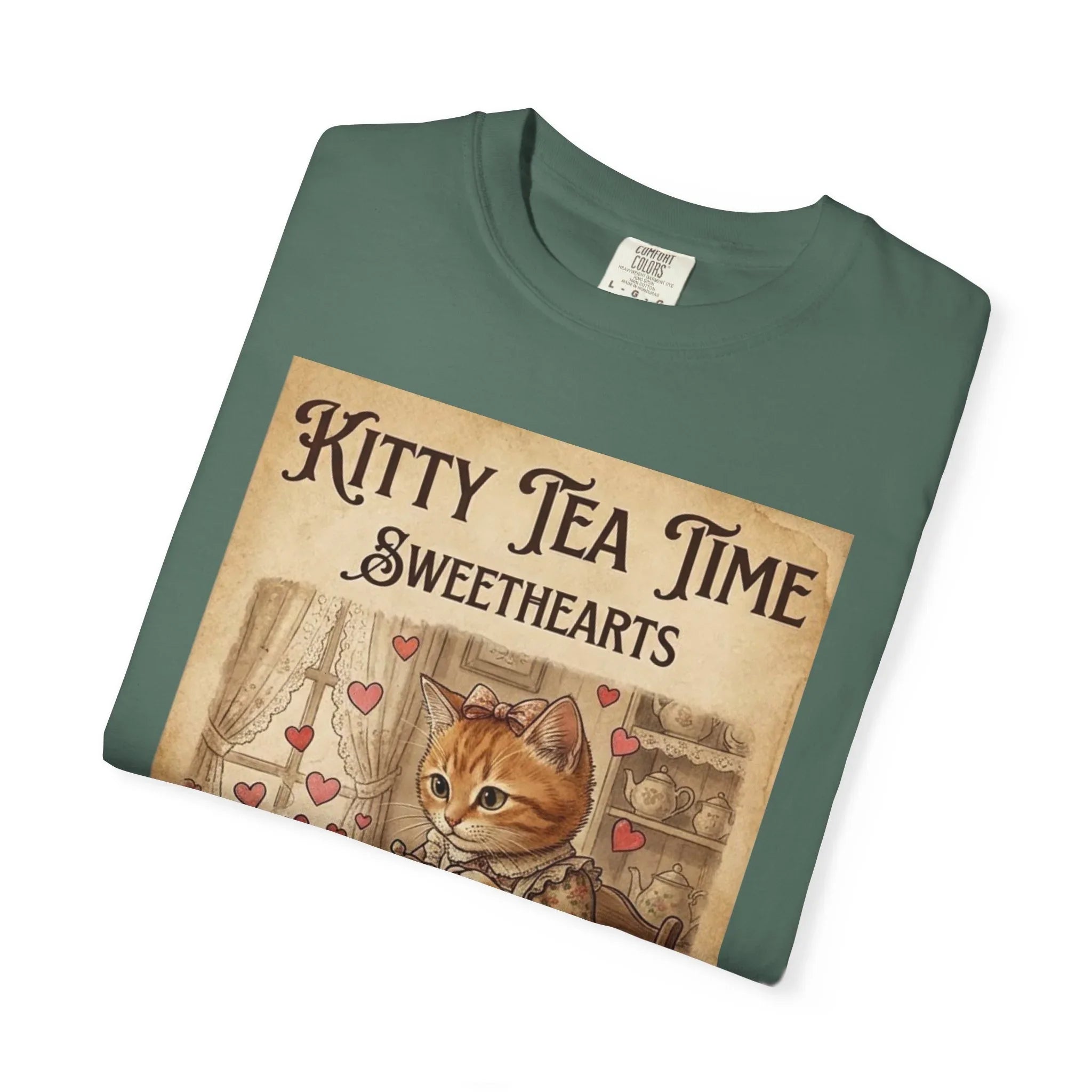 Kitty Tea Time T-Shirt | Vintage Cat Youre My Cup of Tea Graphic Tee | Retro Cozy Cat Lover Gift Shirt