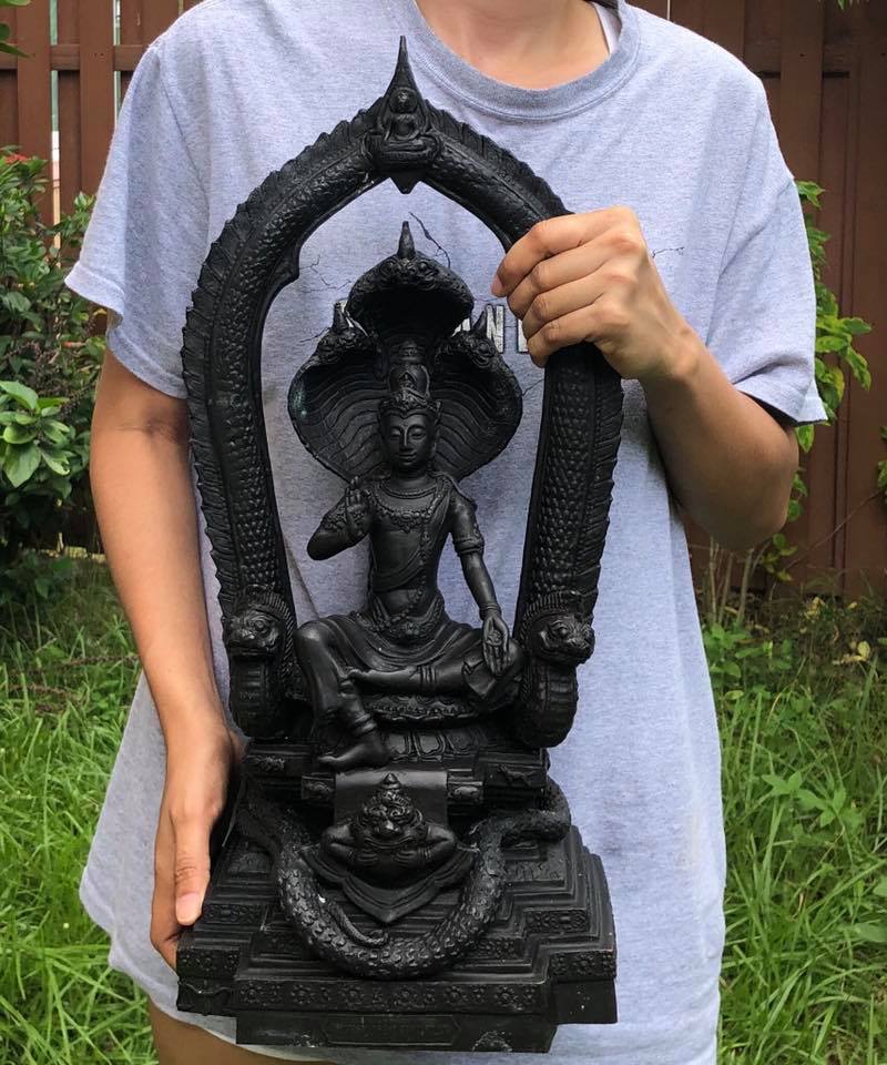 🔱💰Jatukam Ramathep – "Ruay Lon Fa" (Wealth Beyond the Skies) – 7-Inch Altar Masterpiece – Black Oxide Sacred Brass (Rom Dam) – The Divine Engine for Sky-High Prosperity, Imperial Authority, and Absolute Life Elevation!