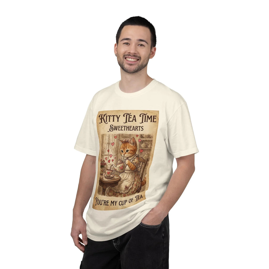 Kitty Tea Time T-Shirt | Vintage Cat Youre My Cup of Tea Graphic Tee | Retro Cozy Cat Lover Gift Shirt
