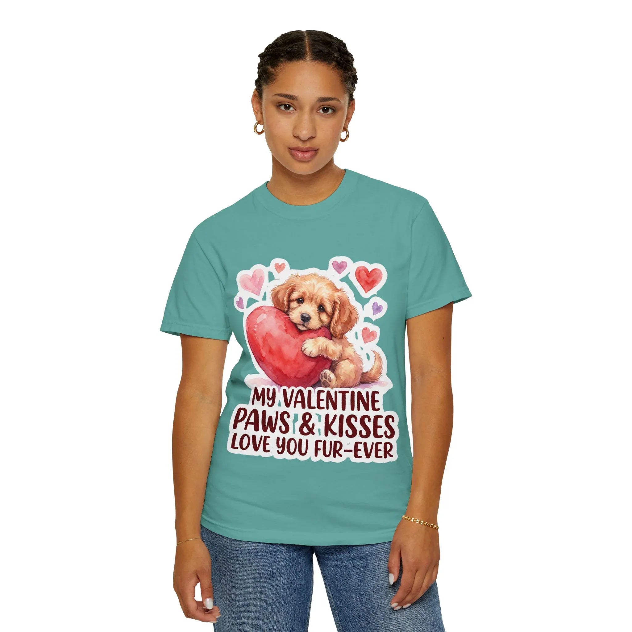 Puppy Heart Valentine T-Shirt | Paws & Kisses Love You Fur-Ever Dog Graphic Tee
