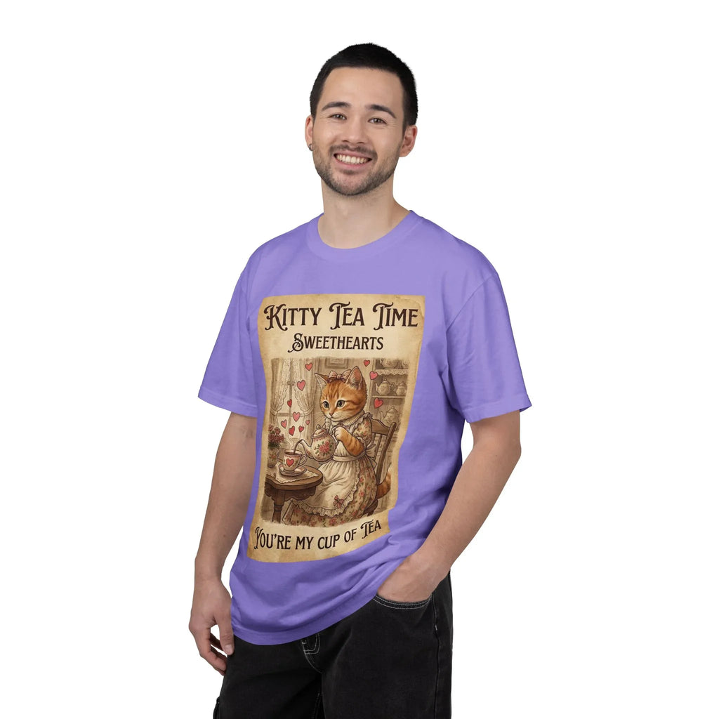 Kitty Tea Time T-Shirt | Vintage Cat Youre My Cup of Tea Graphic Tee | Retro Cozy Cat Lover Gift Shirt
