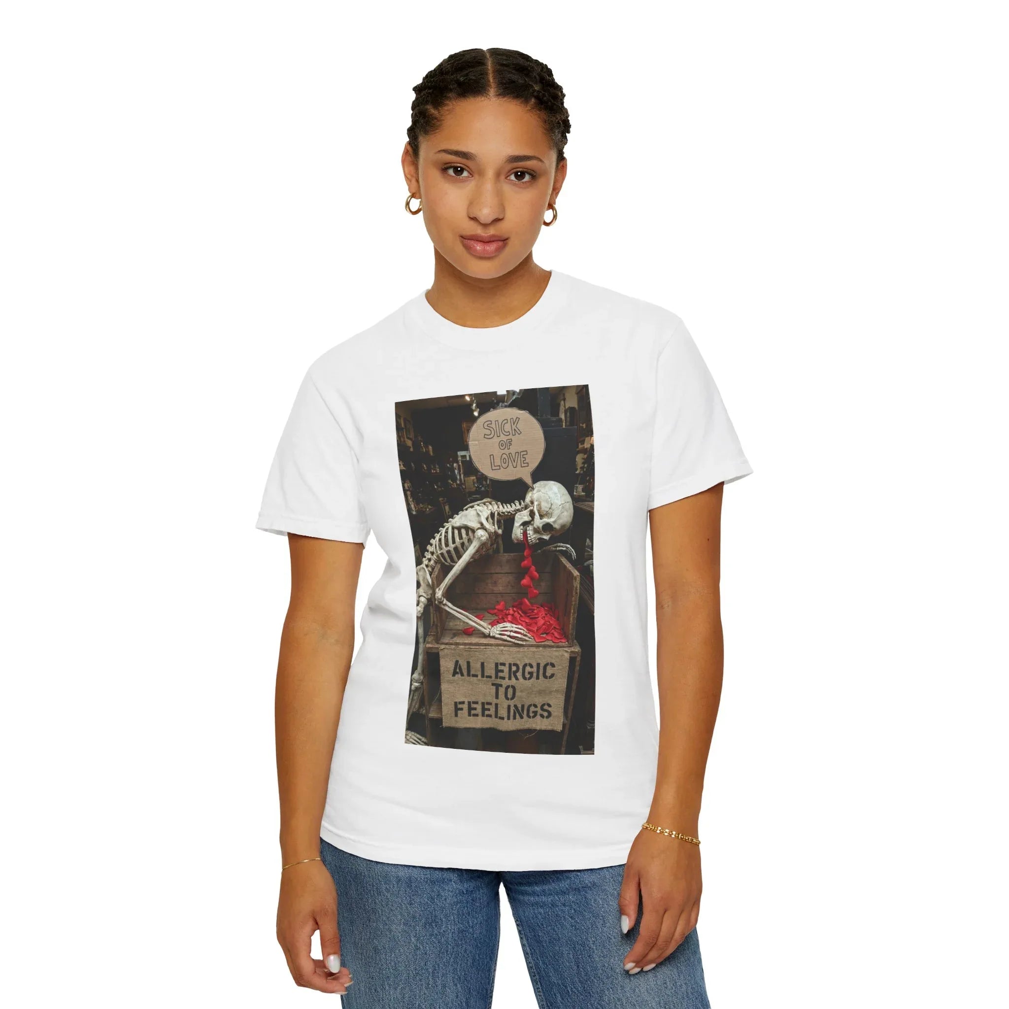 Any Century Now" Skeleton Graphic Tee - Sick of Love & Allergic To Feelings Edition