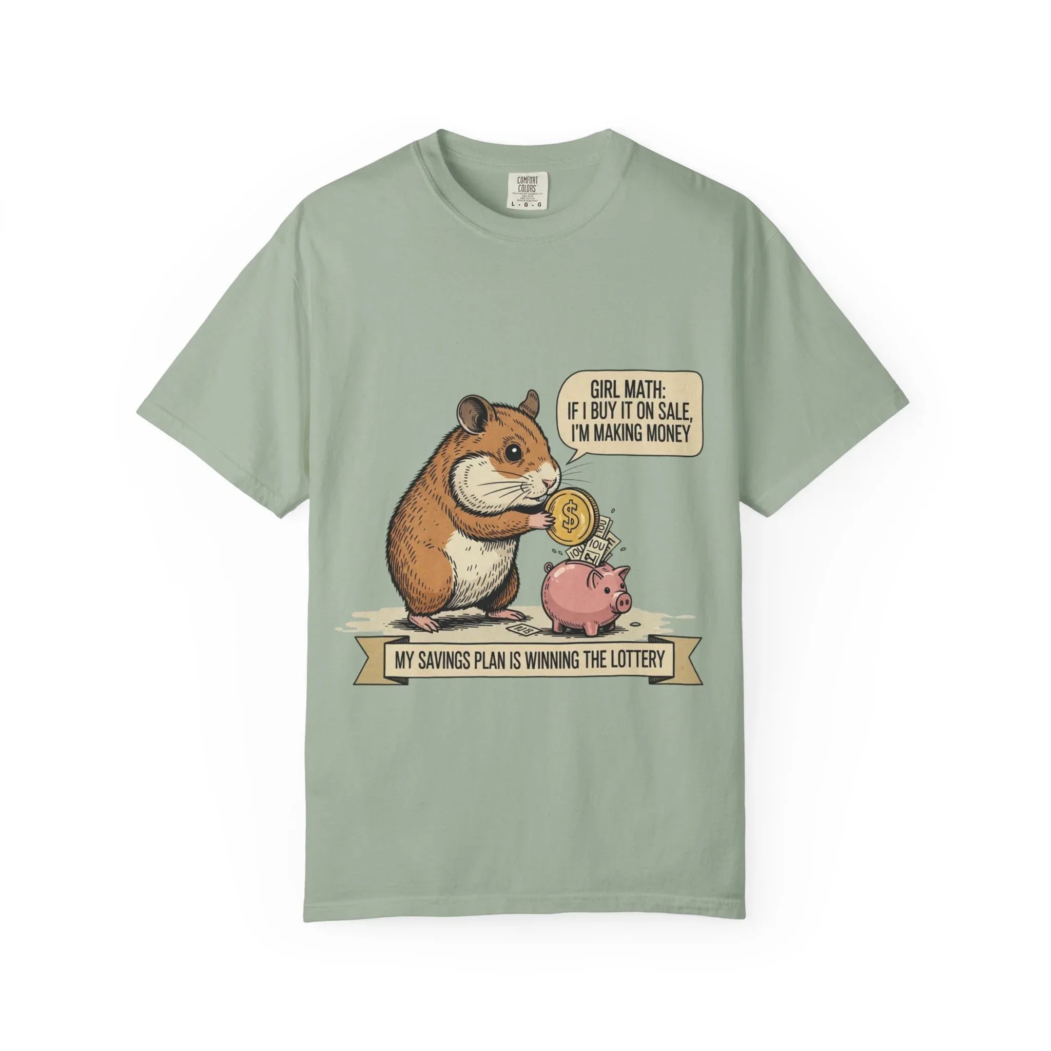 Funny Girl Math Shirt Hamster Saving Plan Tee Student Loan Otter Shirt Financially Stable Sloth Broke Life Gift Sarcastic Adulting Humor Bay