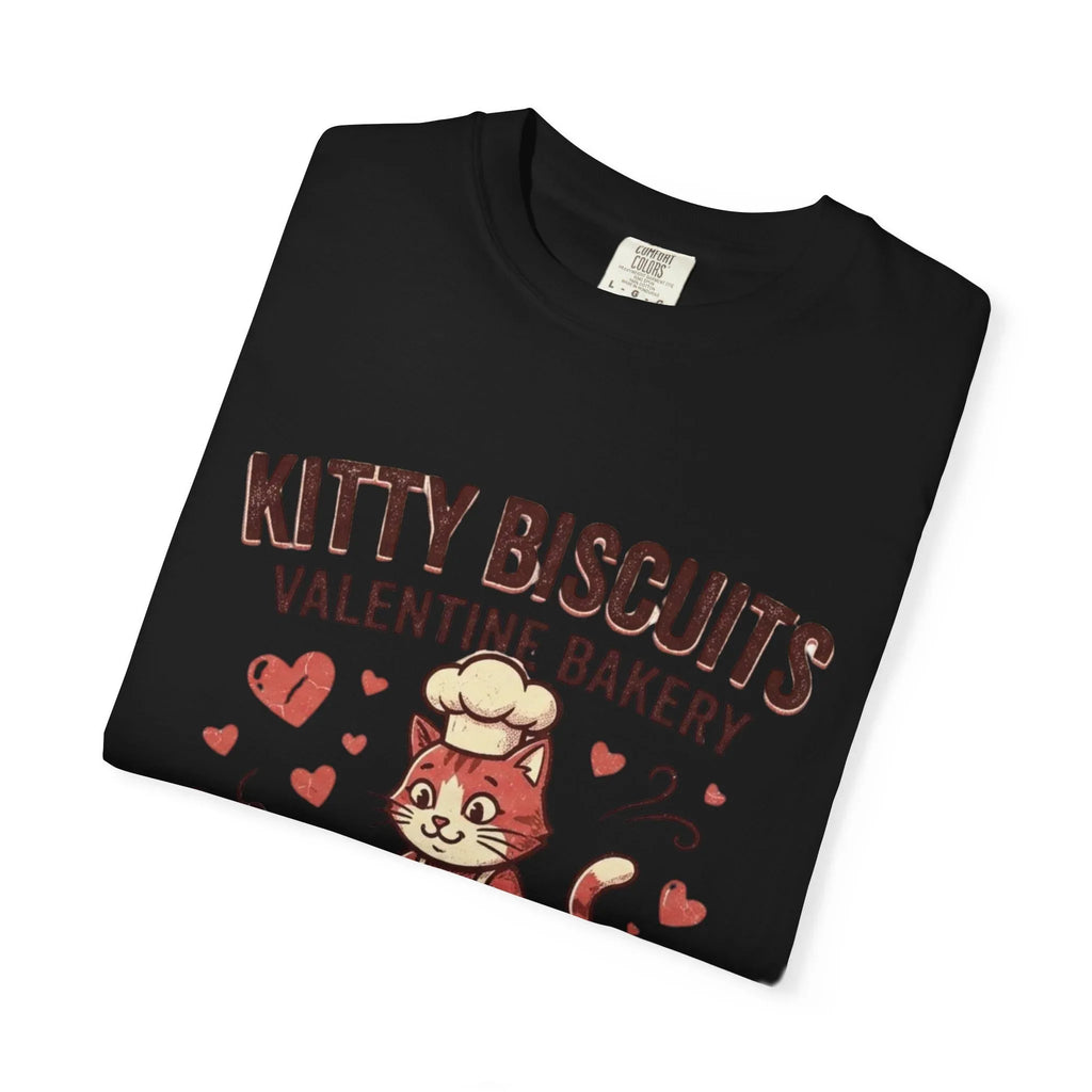 Kitty Biscuits T-Shirt | Valentine Bakery Cat All You Knead Is Love Graphic Tee