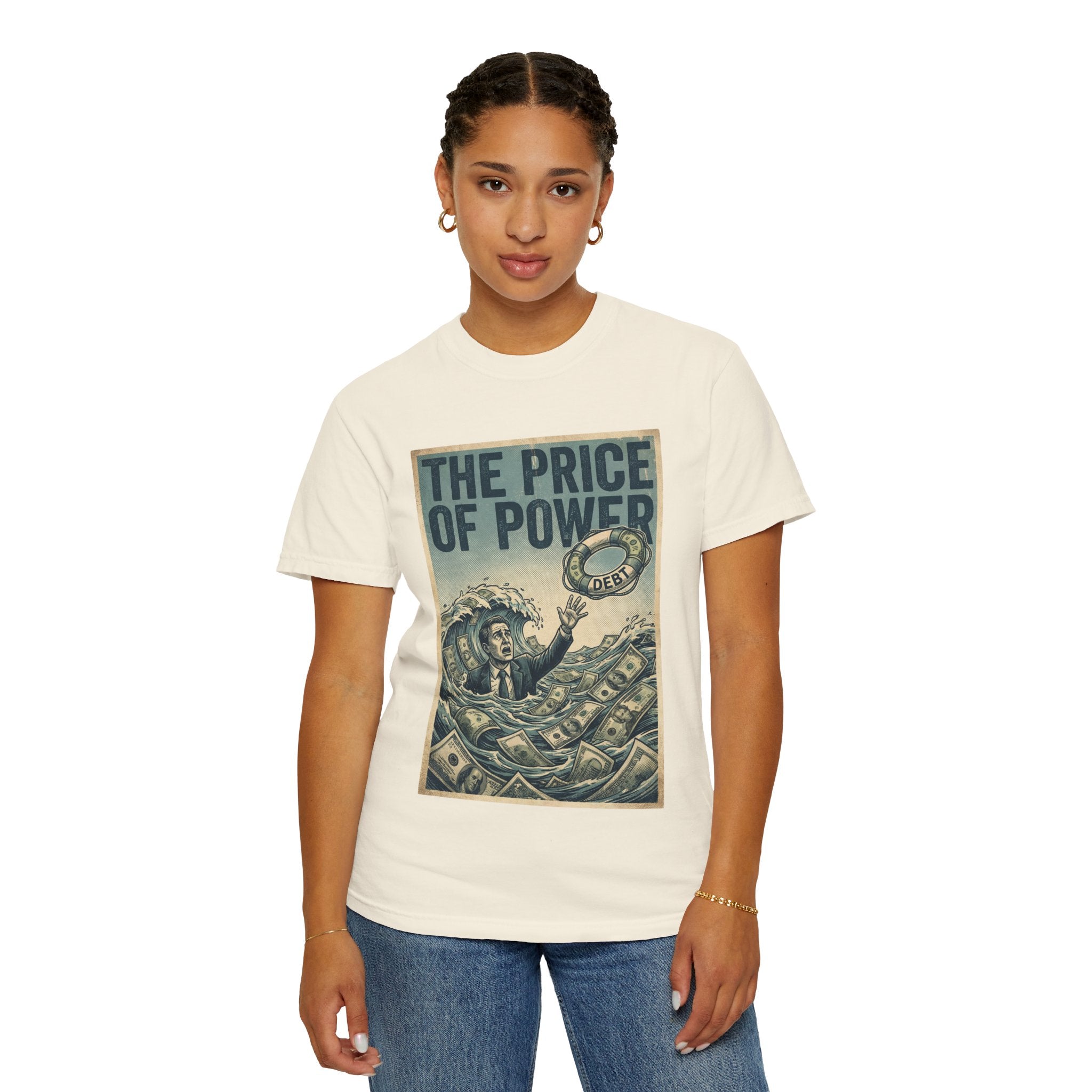 Vintage Dystopian Debt Shirt, Retro All-Seeing Eye Tee, Corporate Tech Overload Graphic, Dark Academia Aesthetic, Gift for Economists & Techies, Philosophy Satire Unisex T-Shirt