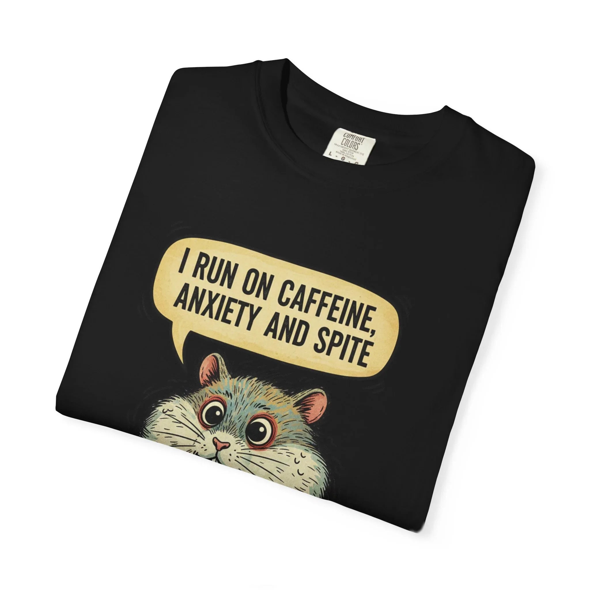 Funny Hamster Coffee Shirt - "Overthinking is My Cardio" T-Shirt - Caffeine Anxiety and Spite Gift - Sarcastic Mental Health Graphic Tee - Retro Jittery Hamster Overthinker Gift