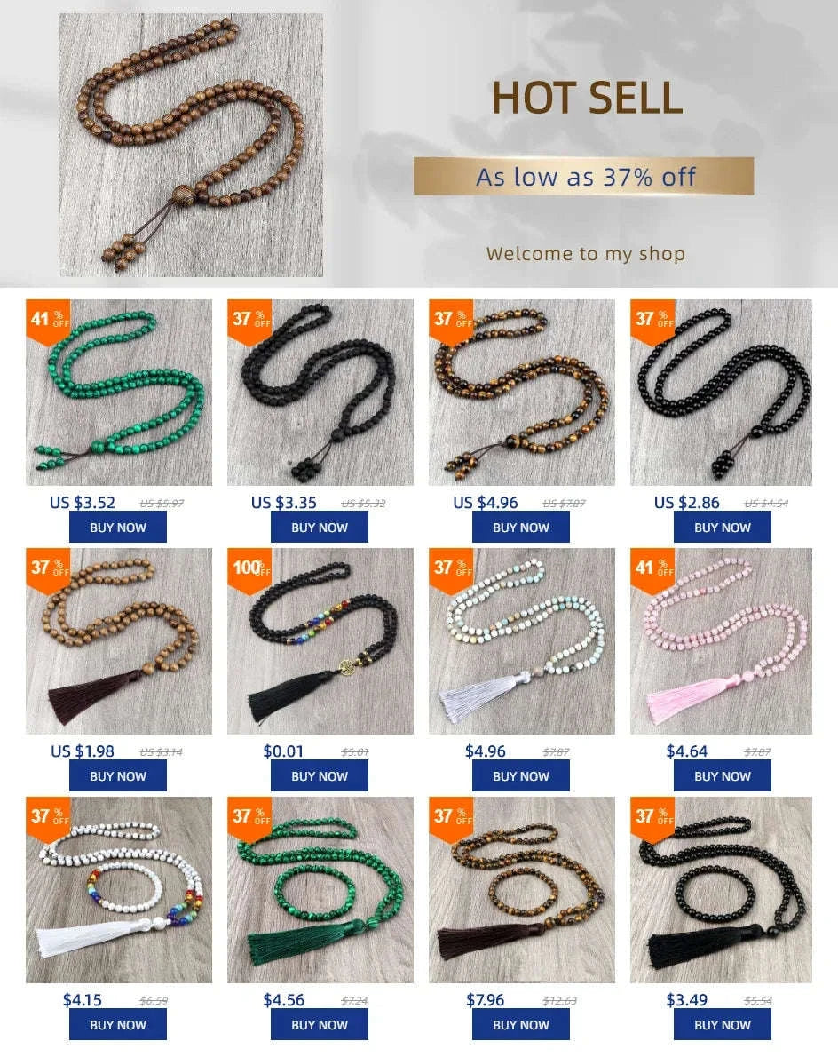 📿 108 Bead Howlite Japamala & 7 Chakra Bracelet Set: 6mm Hand-Knotted Mala Necklace – Calming Stone for Yoga Meditation & Anxiety Relief