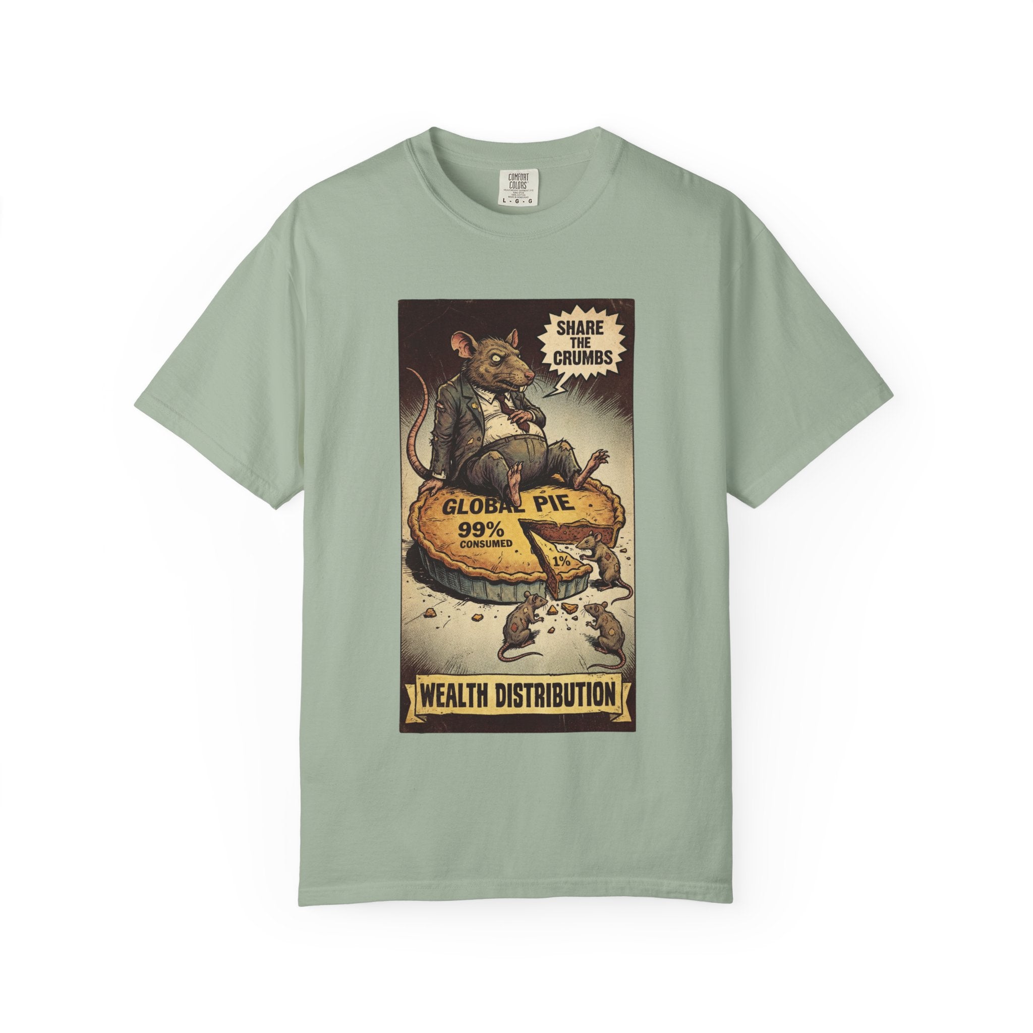 Share The Crumbs Shirt, Wealth Distribution Satire Tee, Vintage Capitalism Political Graphic, Social Justice Streetwear, Anti-Greed Rat Gift Bay
