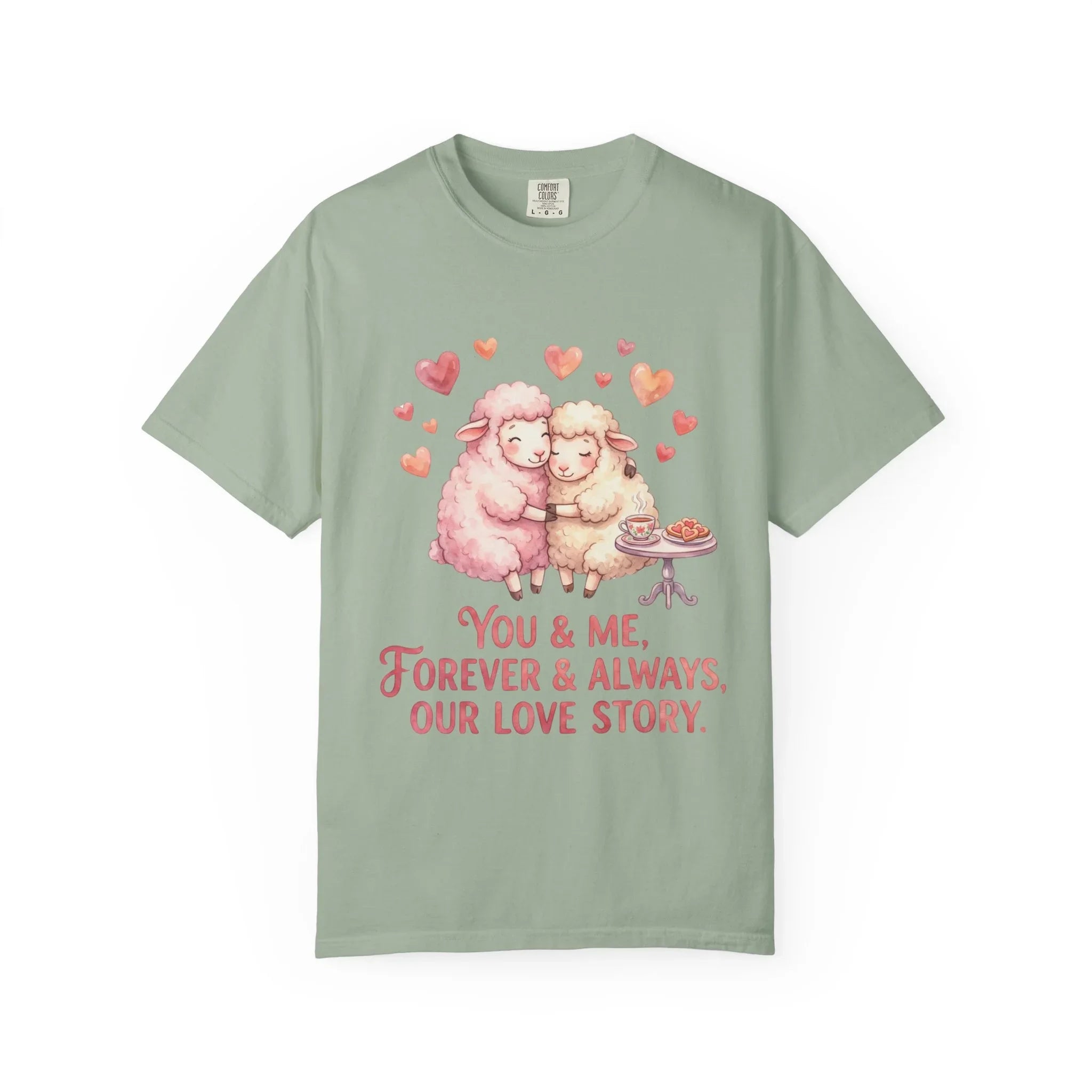 You and Me Forever Always Our Love Story T-Shirt | Cute Sheep Couple Tee | Cozy Valentine Gift | Vintage Soft Romantic Shirt Bay