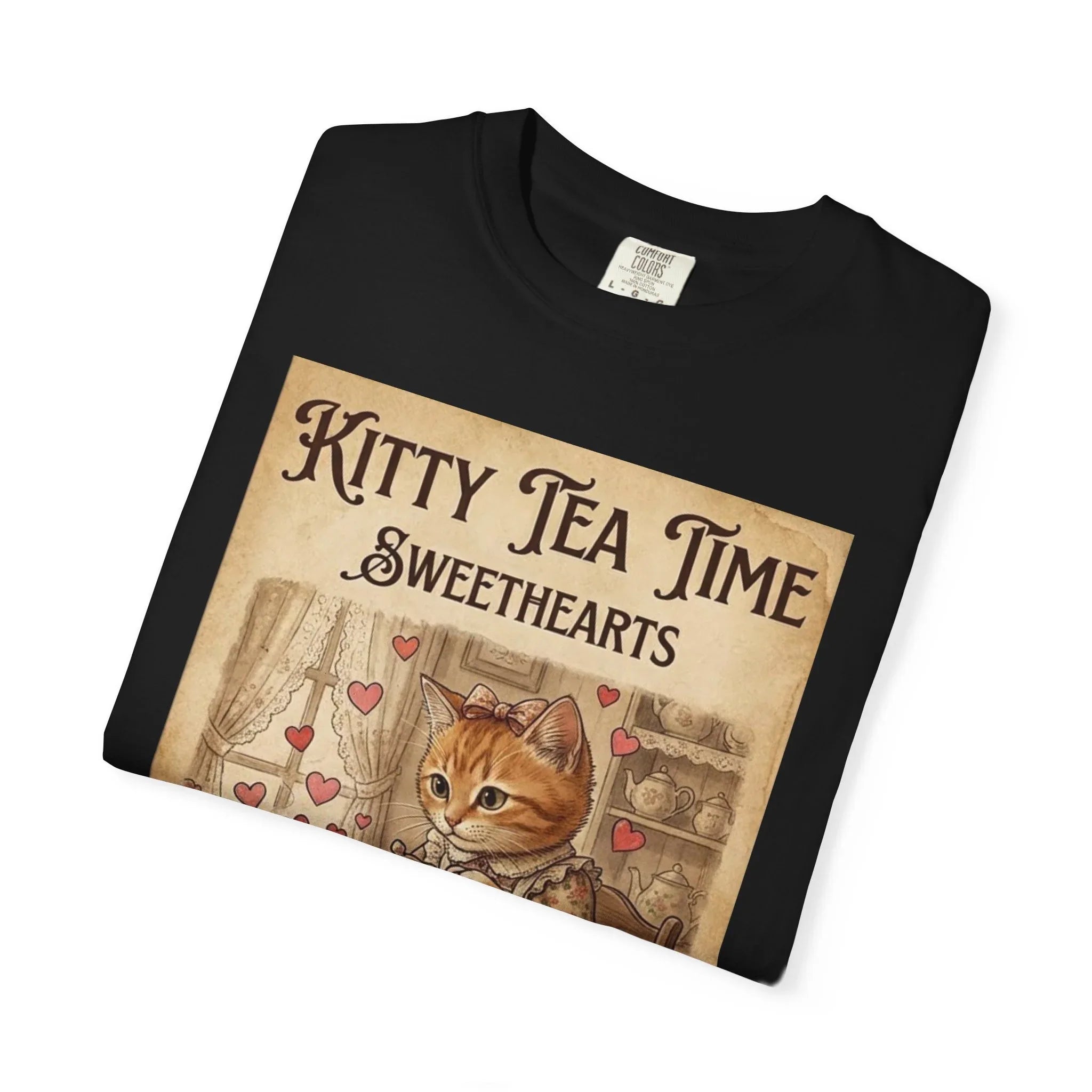 Kitty Tea Time T-Shirt | Vintage Cat Youre My Cup of Tea Graphic Tee | Retro Cozy Cat Lover Gift Shirt