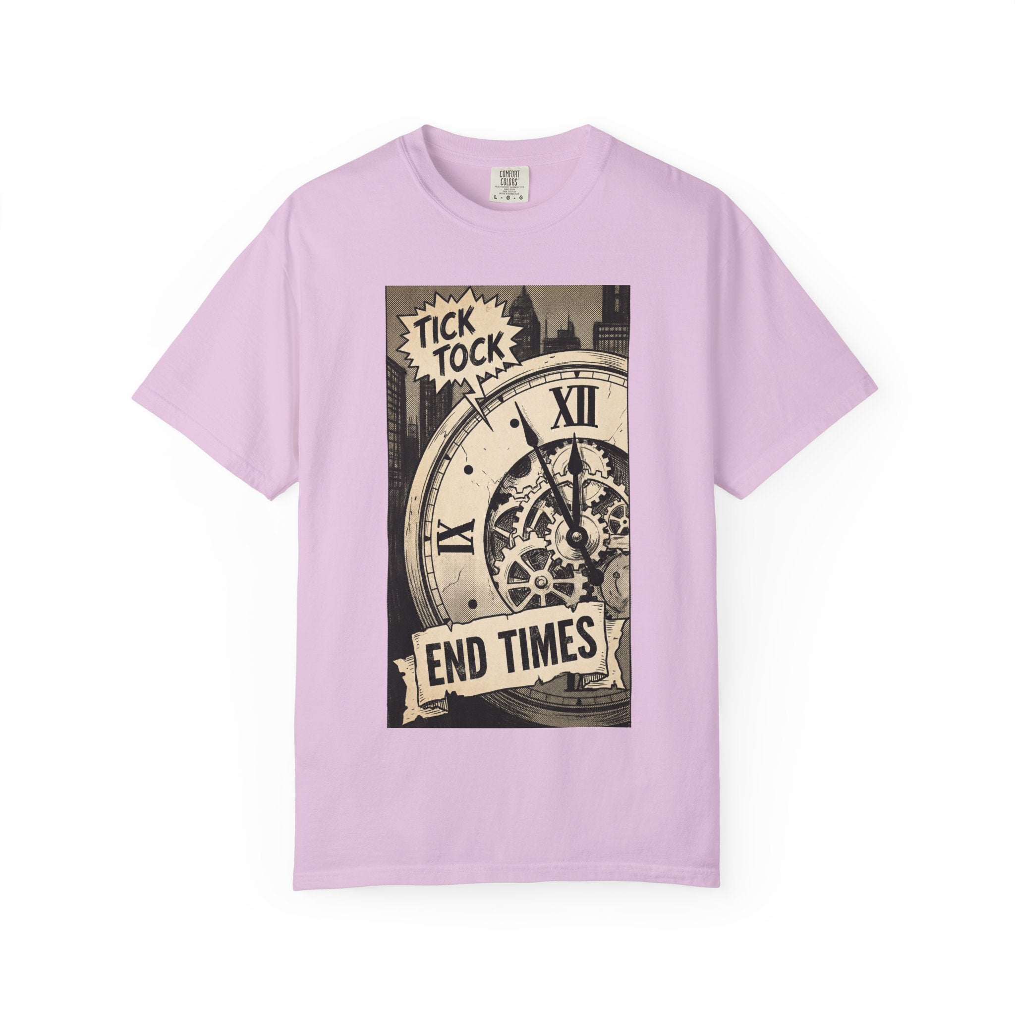 Vintage Doomsday Clock Shirt Retro Comic End Times Graphic Tee Dark Humor Gift Aesthetic Streetwear Art Orchid