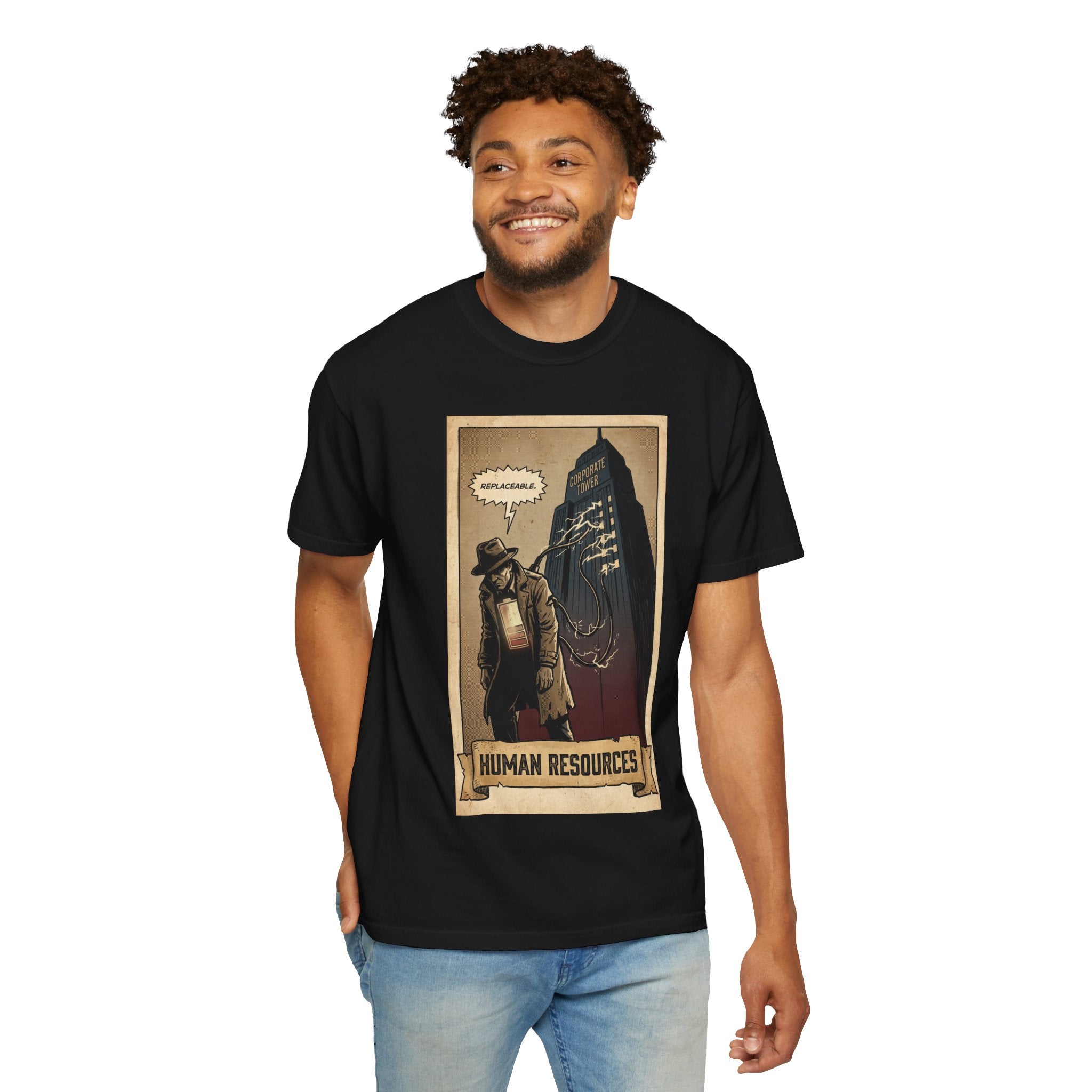 Human Resources Shirt - Funny Corporate Burnout Vintage Comic Tee - Sarcastic Office Life Gift for Coworkers - Retro Graphic Streetwear"