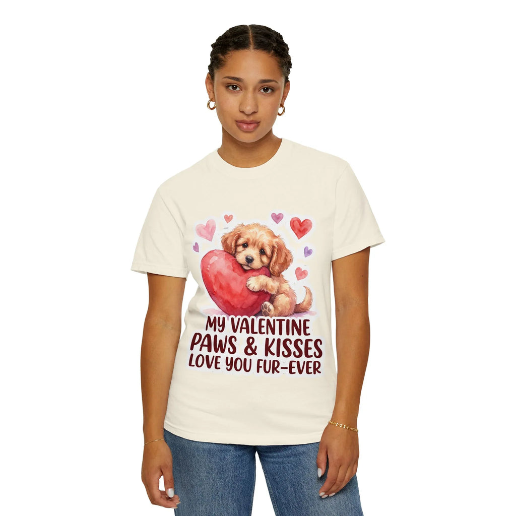 Puppy Heart Valentine T-Shirt | Paws & Kisses Love You Fur-Ever Dog Graphic Tee