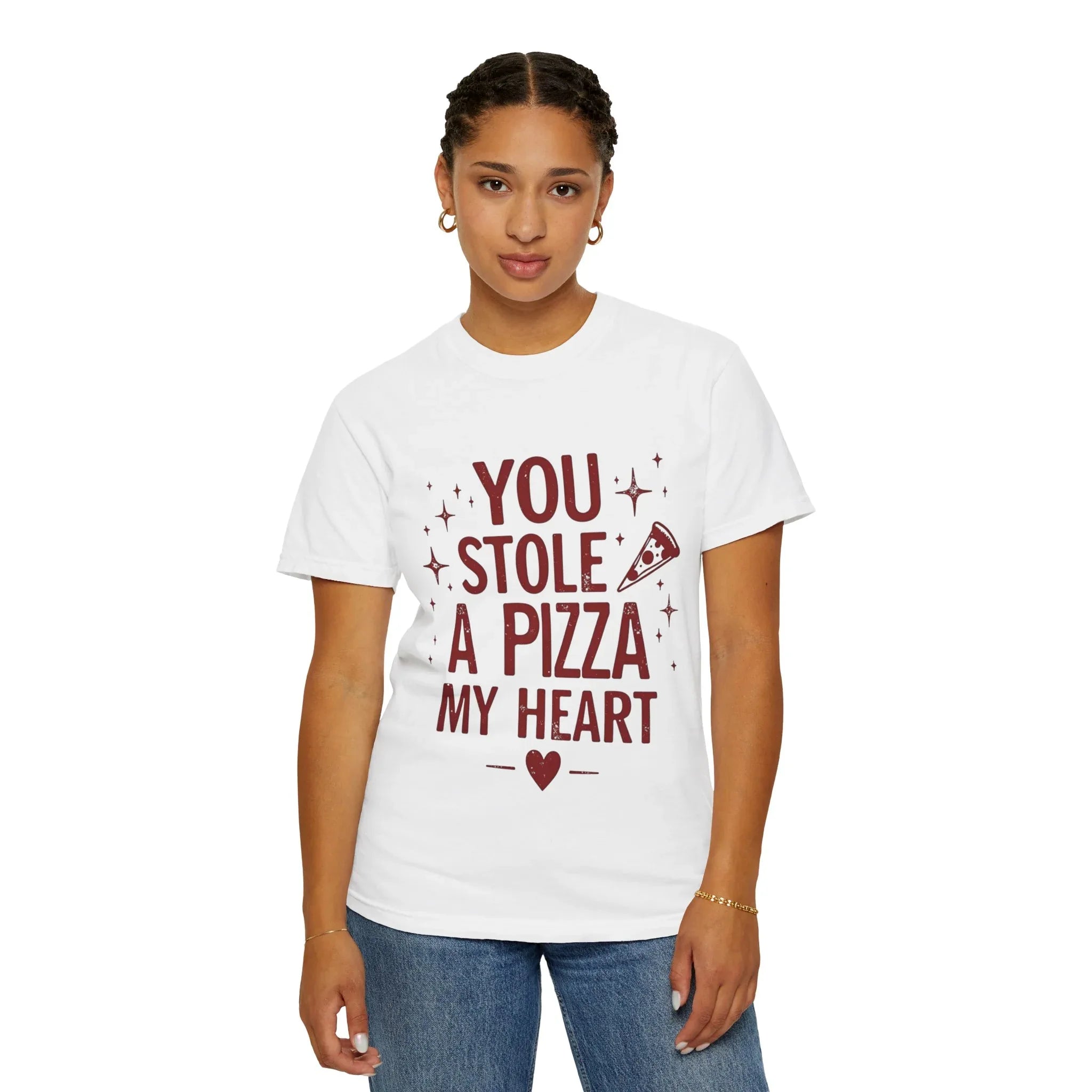 You Stole a Pizza My Heart Shirt, Pizza Love Pun Tee, Cute Typography T-Shirt, Funny Foodie Valentine Gift, Couples Date Night Outfit