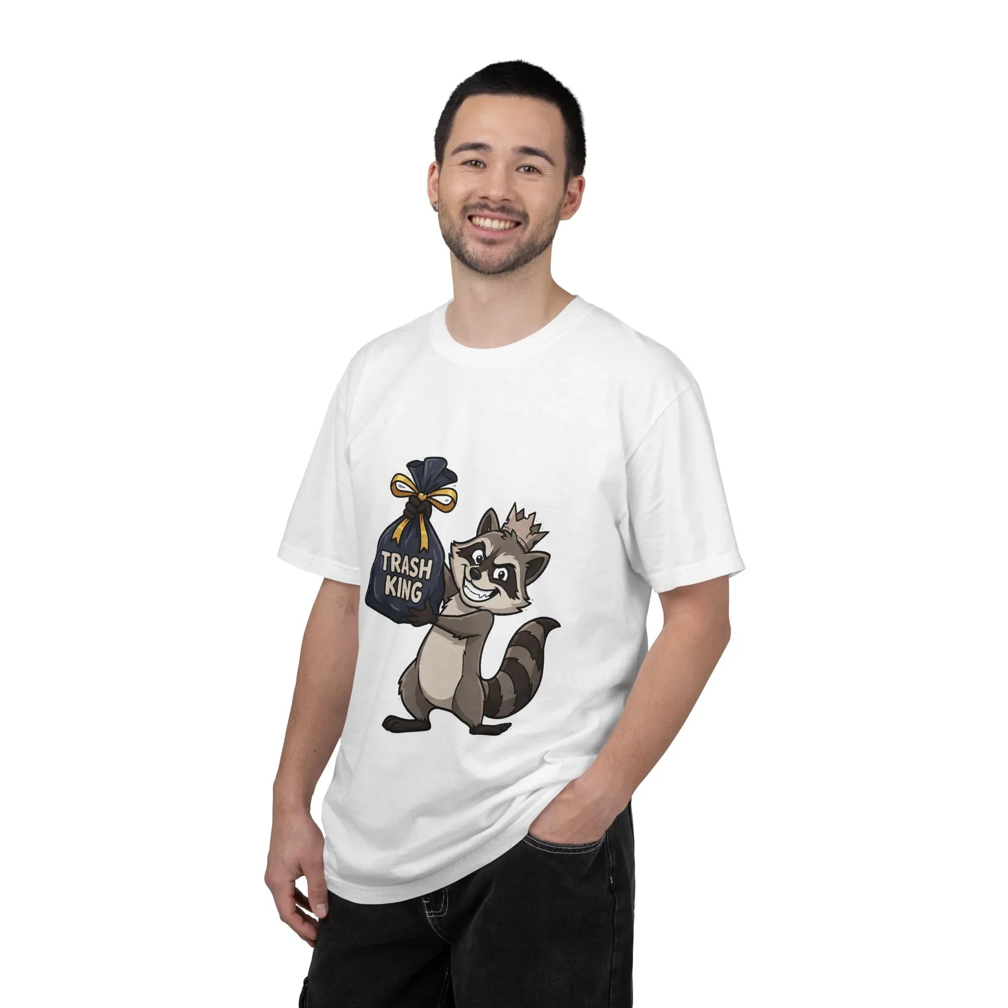 Trash King Raccoon Shirt, Funny Trash Panda Tee, Crown Trash Bag Graphic T-Shirt, Meme Streetwear Gift, Sarcastic Animal Humor