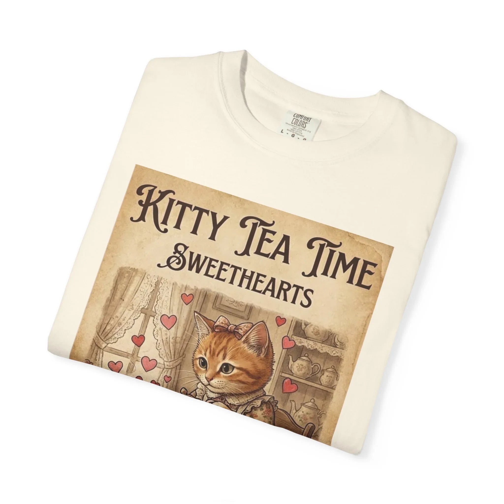 Kitty Tea Time T-Shirt | Vintage Cat Youre My Cup of Tea Graphic Tee | Retro Cozy Cat Lover Gift Shirt
