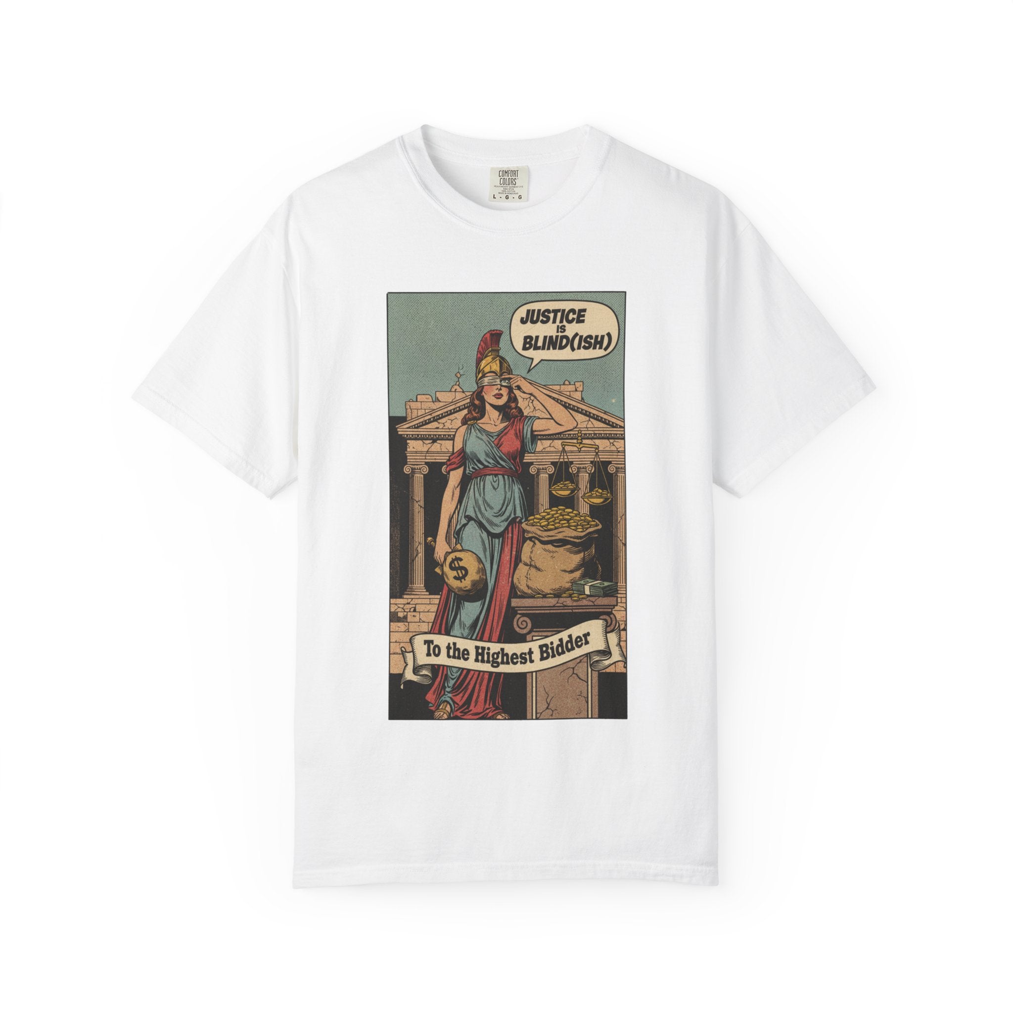 Vintage Satirical T-Shirt | Political Theater & System is Rigged Retro Tee | Sarcastic Dark Humor Shirt | Unisex Premium Cotton Graphic Tee White