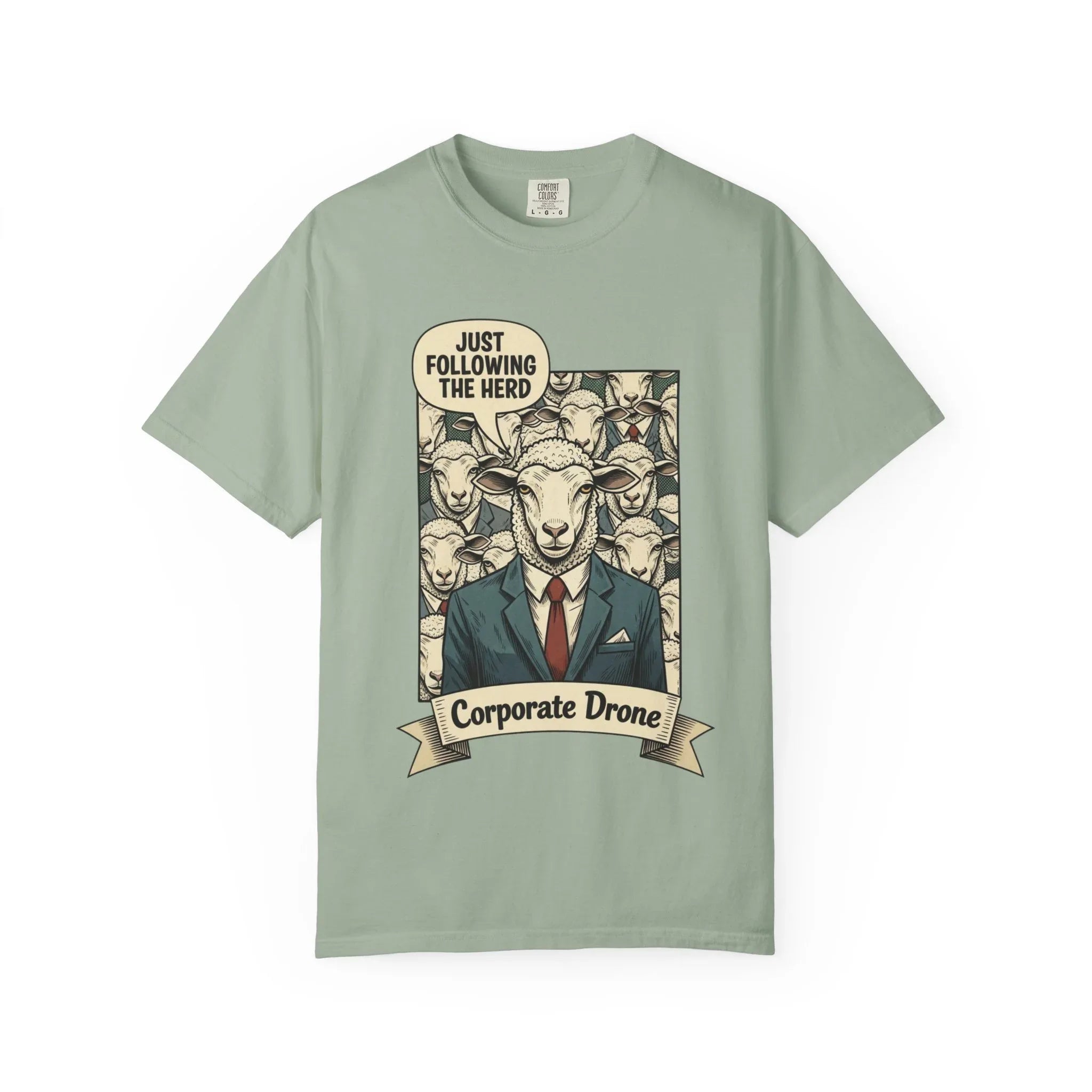 Funny Corporate Drone Shirt - Sheep in Suit Graphic Tee - Sarcastic Office Humor Gift - Vintage Anti-Work Clothing - Relatable Coworker T-Shirt Bay