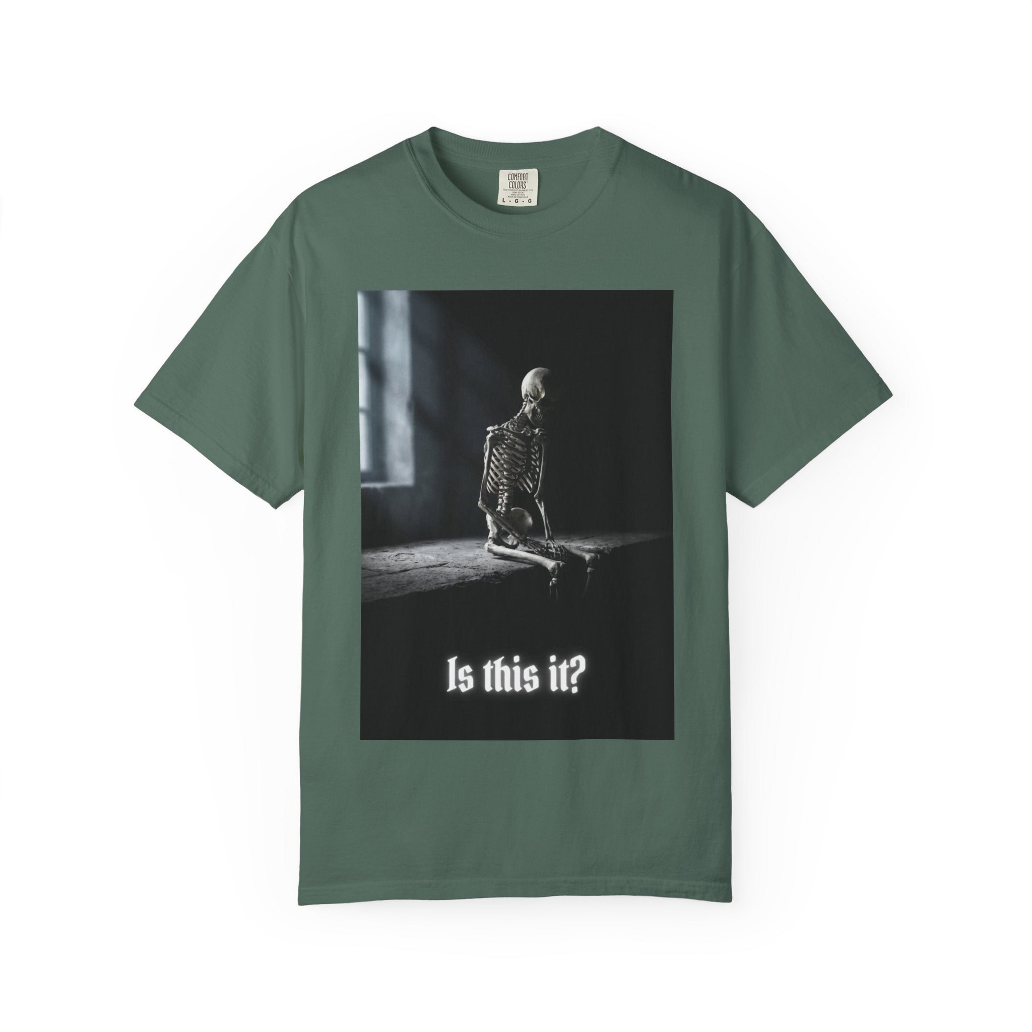 He'll Text Back Skeleton T-Shirt - Vintage Dark Humor Tee - Gothic Horror Graphic Shirt - Relatable Sarcastic Ghosting Gift - Retro Aesthetic Streetwear Blue Spruce