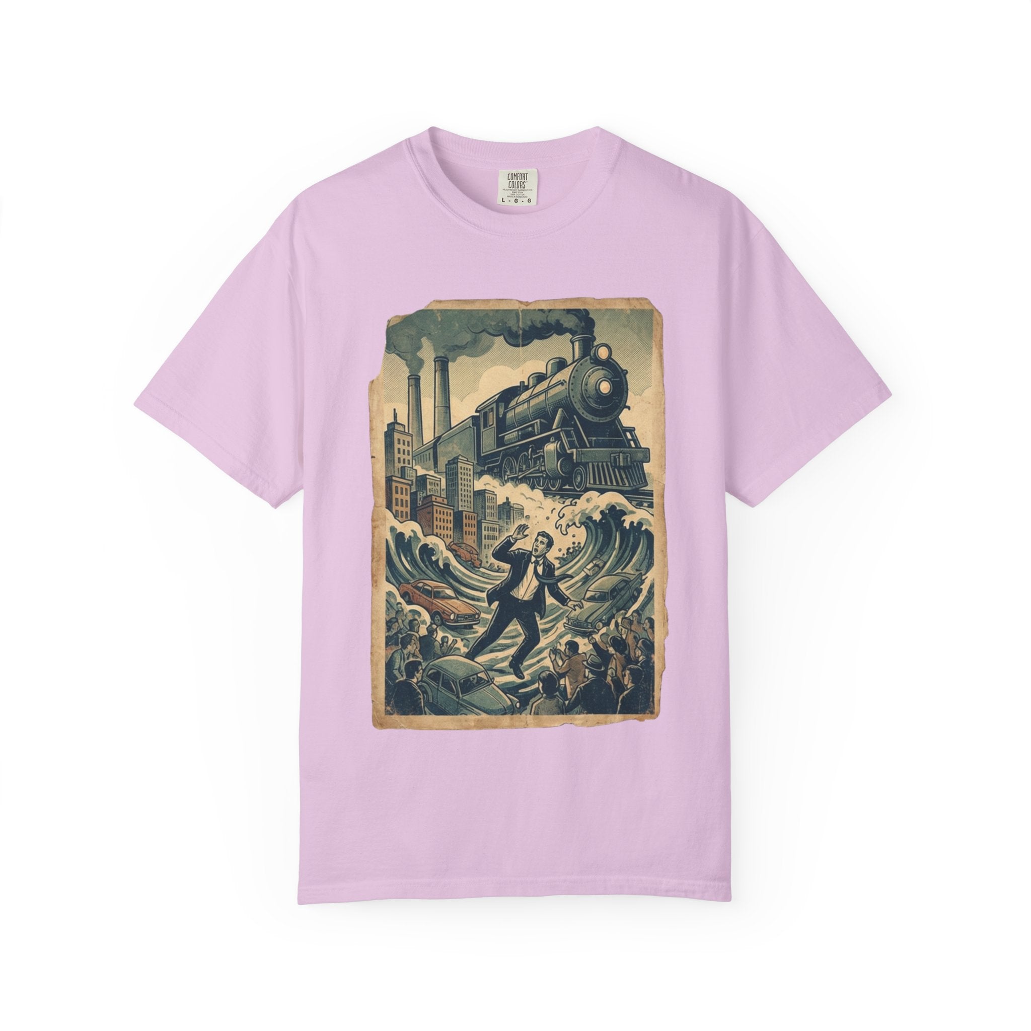 Vintage Dystopian Work Overload Shirt, Retro All-Seeing Eye Tee, Corporate Burnout Graphic, Dark Academia Aesthetic, Gift for Office Workers, Philosophy Satire Unisex T-Shirt Orchid