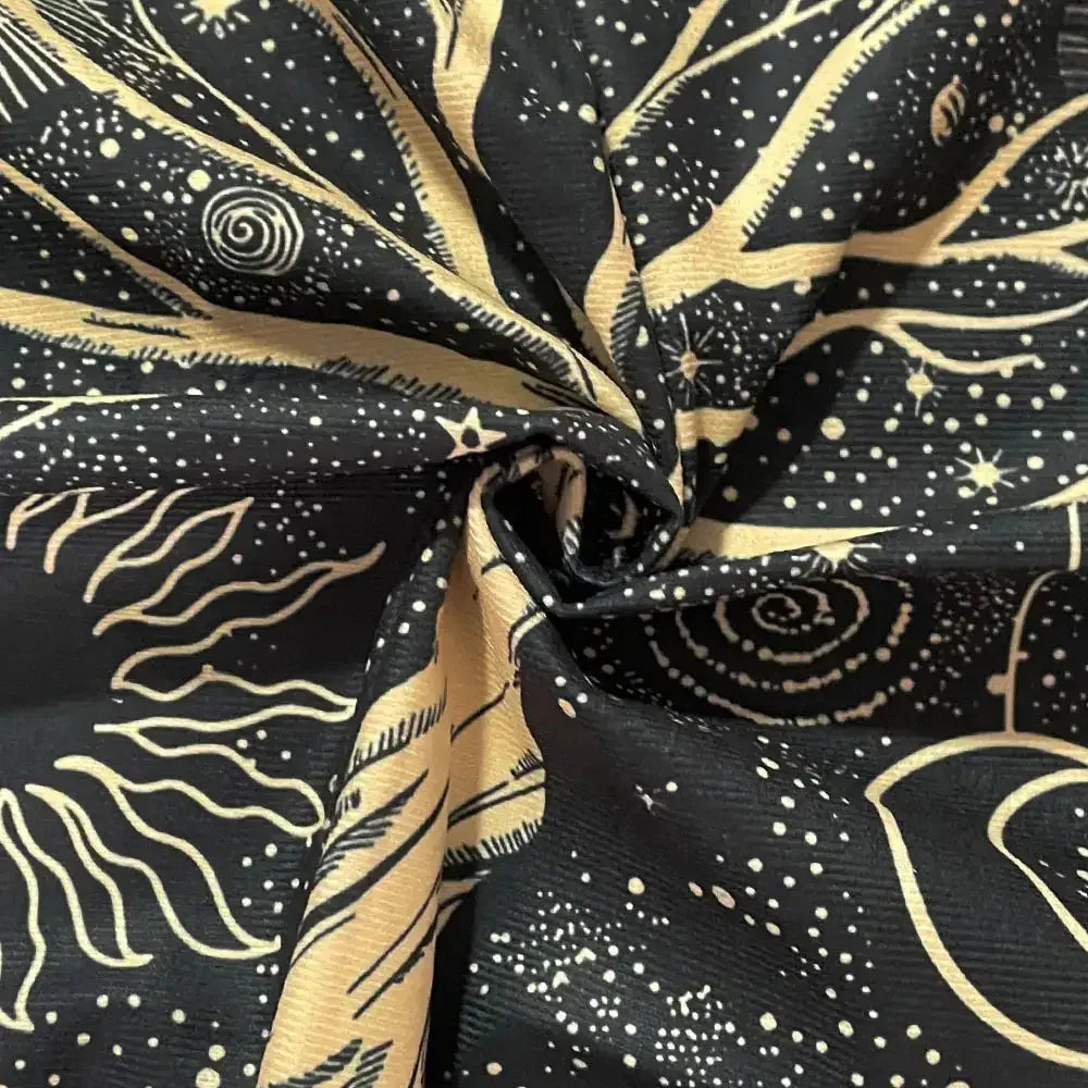 12 Constellations Divination Tarot Mat – Zodiac Signs Tarot Cloth with Sun & Moon Design for Witch Altars