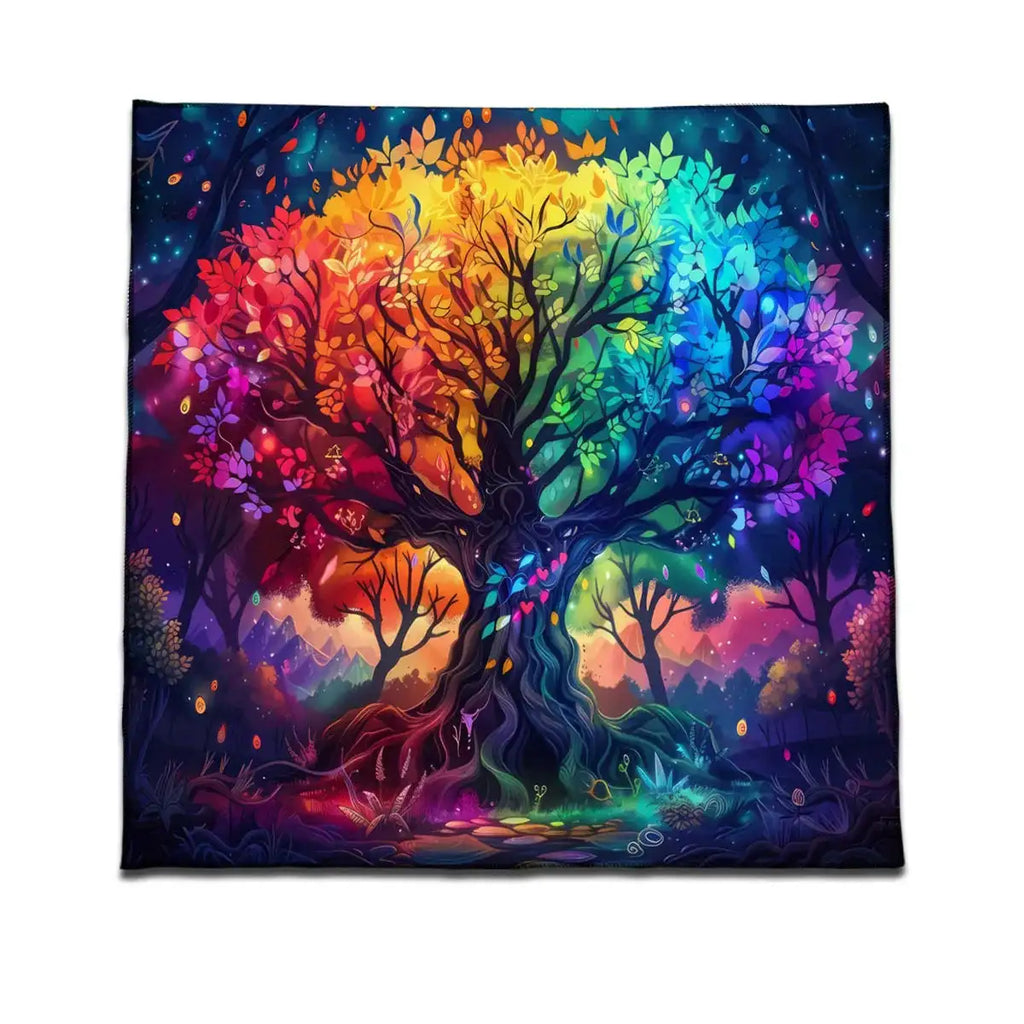 ✨12 Constellations Tarot Tablecloth – Durable Polyester Altar Cloth Featuring Zodiac Signs, Sun, Moon & Starry Sky Motifs