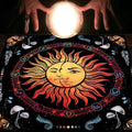 ✨12 Constellations Tarot Tablecloth – Durable Polyester Altar Cloth Featuring Zodiac Signs, Sun, Moon & Starry Sky Motifs zhuobu01b 75x75cm