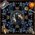 ✨12 Constellations Tarot Tablecloth – Durable Polyester Altar Cloth Featuring Zodiac Signs, Sun, Moon & Starry Sky Motifs zhuobu01c 75x75cm