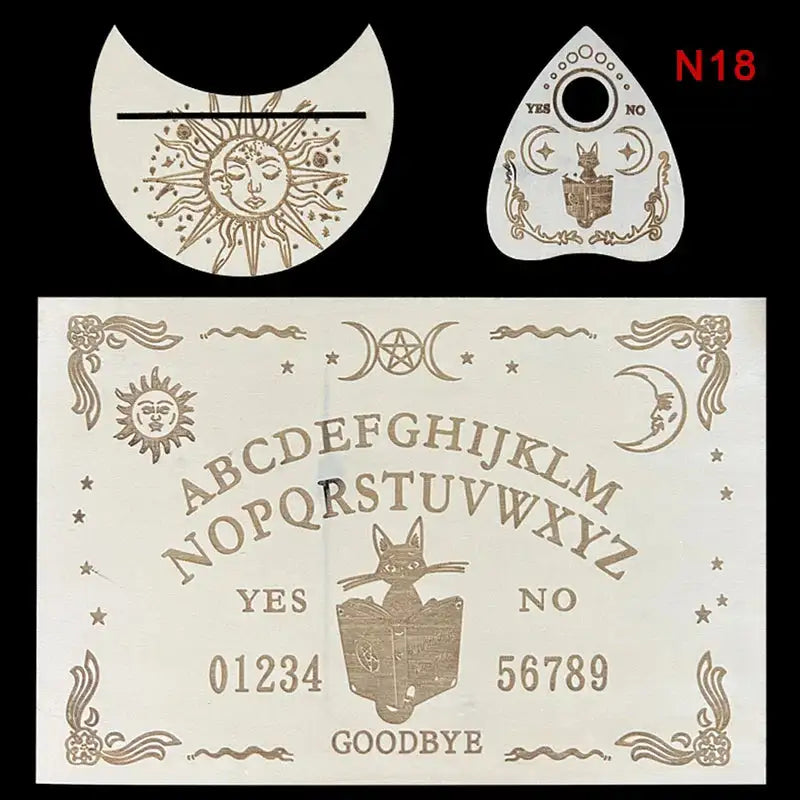 🔮 12-inch Wooden Divination Board with Engraved Philosophical Messages – Witch’s Pendulum Board Set 18