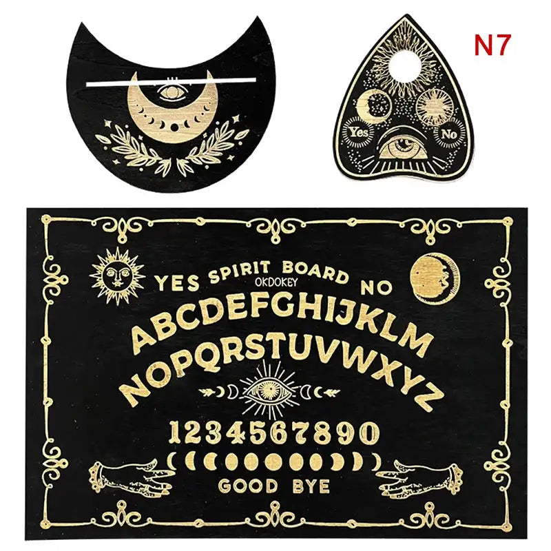 🔮 12-inch Wooden Divination Board with Engraved Philosophical Messages – Witch’s Pendulum Board Set 7