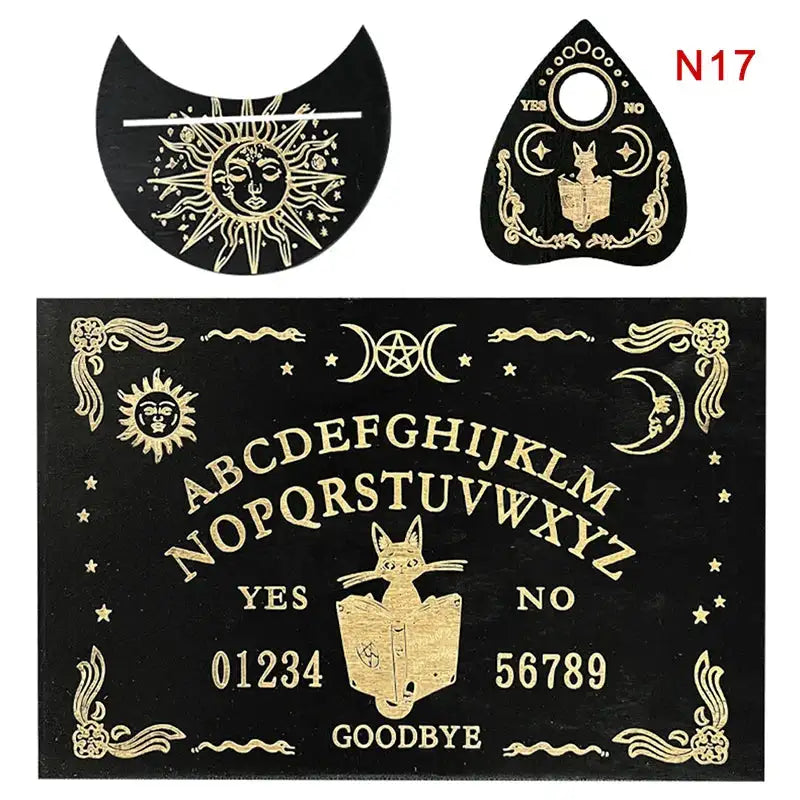 🔮 12-inch Wooden Divination Board with Engraved Philosophical Messages – Witch’s Pendulum Board Set 17