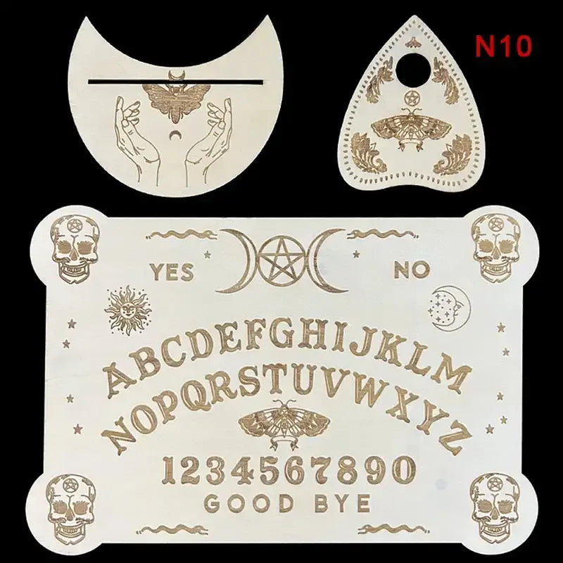 🔮 12-inch Wooden Divination Board with Engraved Philosophical Messages – Witch’s Pendulum Board Set 10