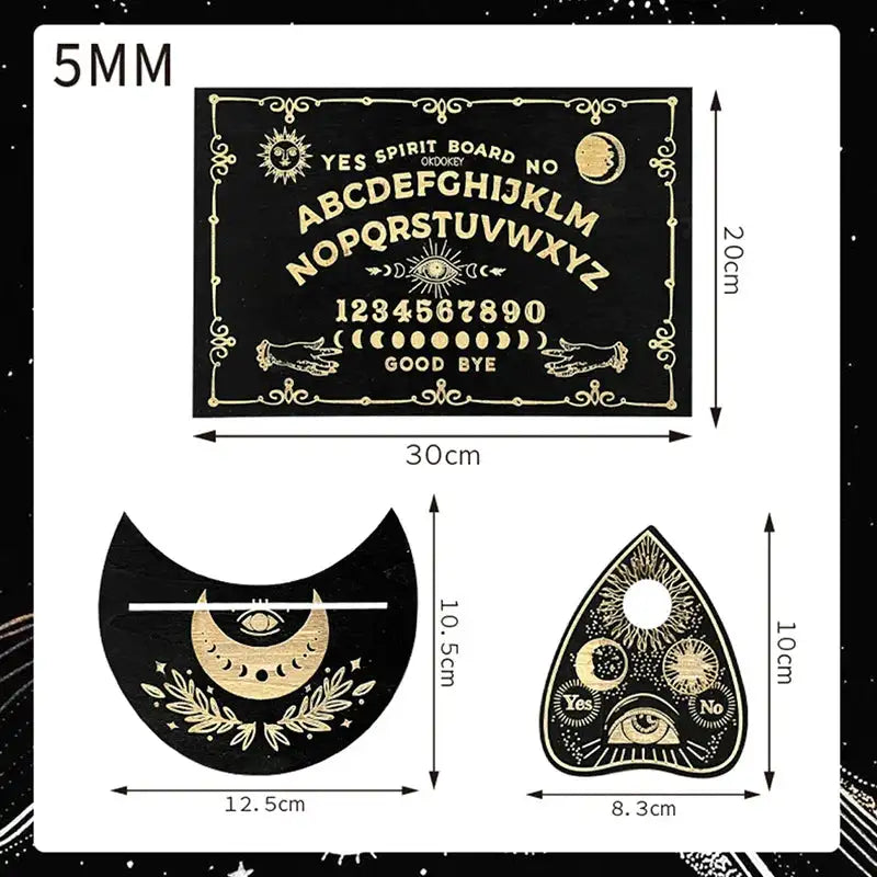 🔮 12-inch Wooden Divination Board with Engraved Philosophical Messages – Witch’s Pendulum Board Set